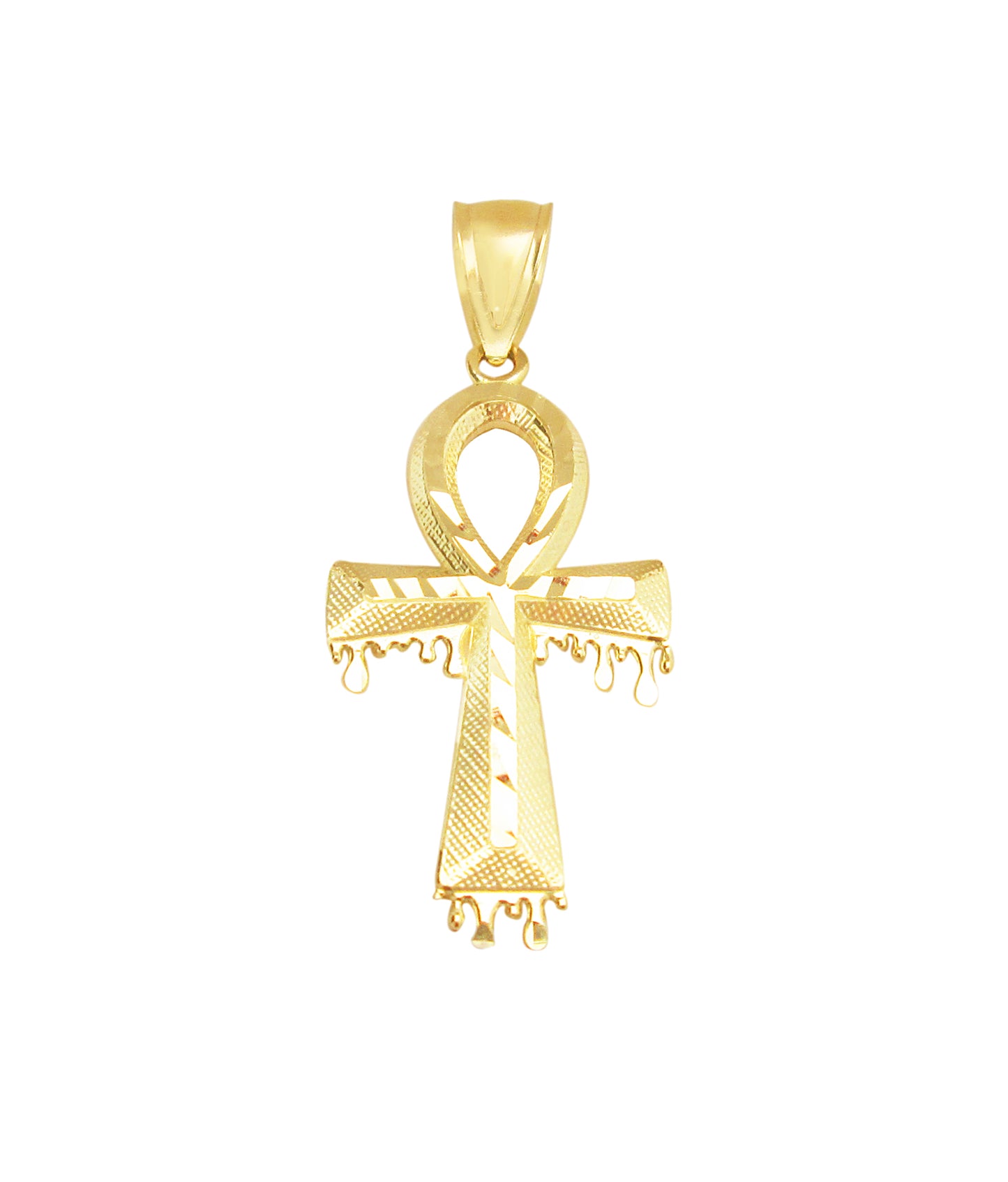 Egyptian Ankh Cross Pendant 10k Yellow Gold Cross Charm Pendant