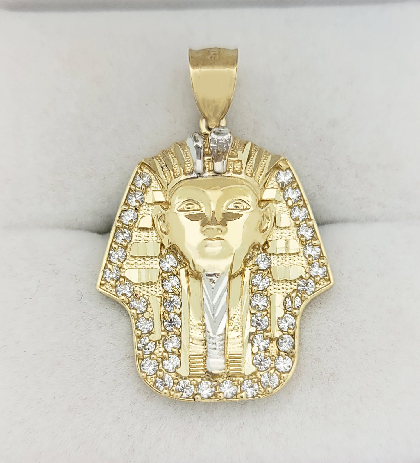 10k Yellow Gold Egyptian Pharaoh Pendant Gold Pharaoh Head Charm