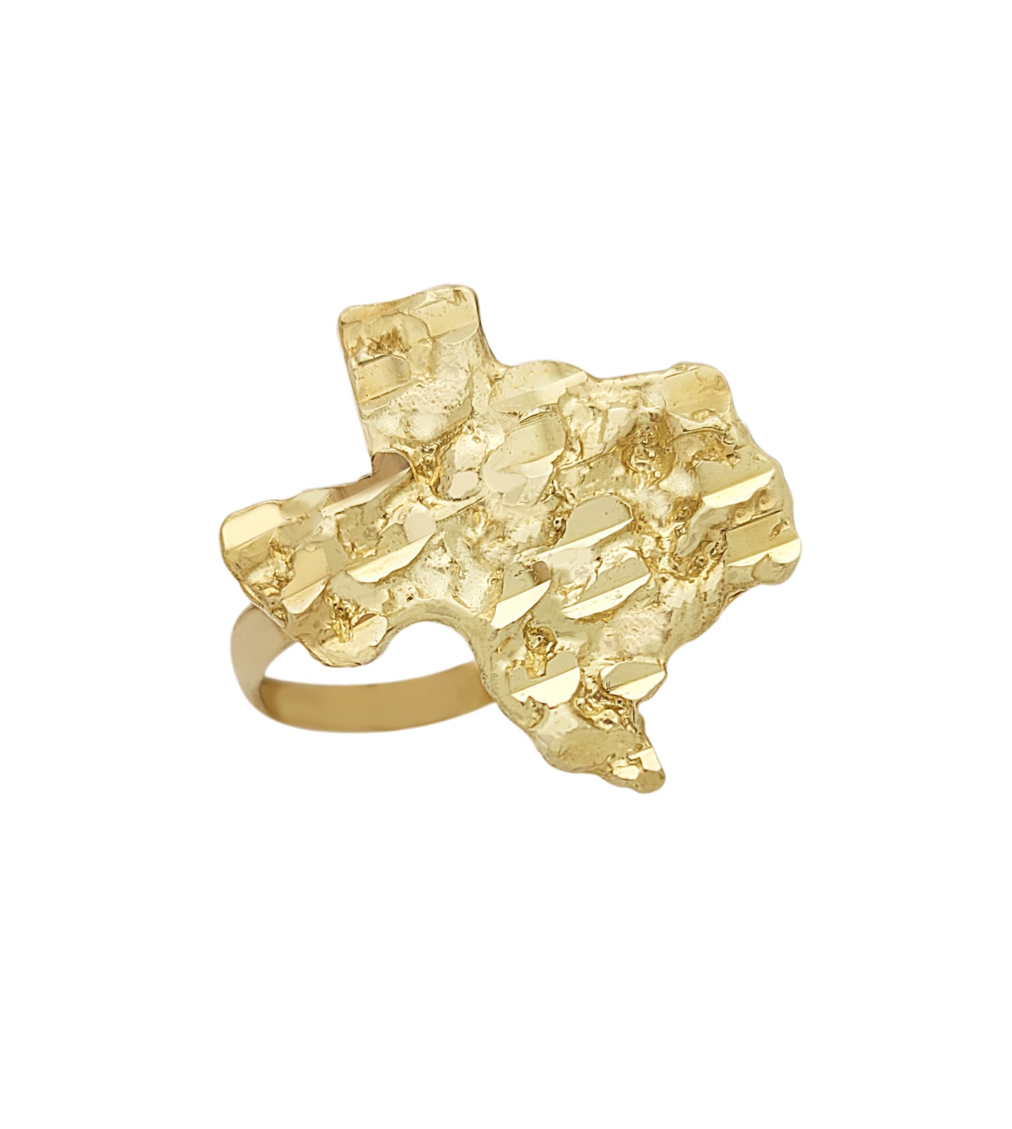 10K Yellow Gold Nugget Texas State Ring Pinky Ring Size 8