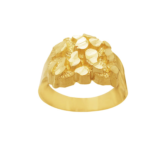 10k Gold Solid Nugget Ring Men's Gold Ring 2.5 g