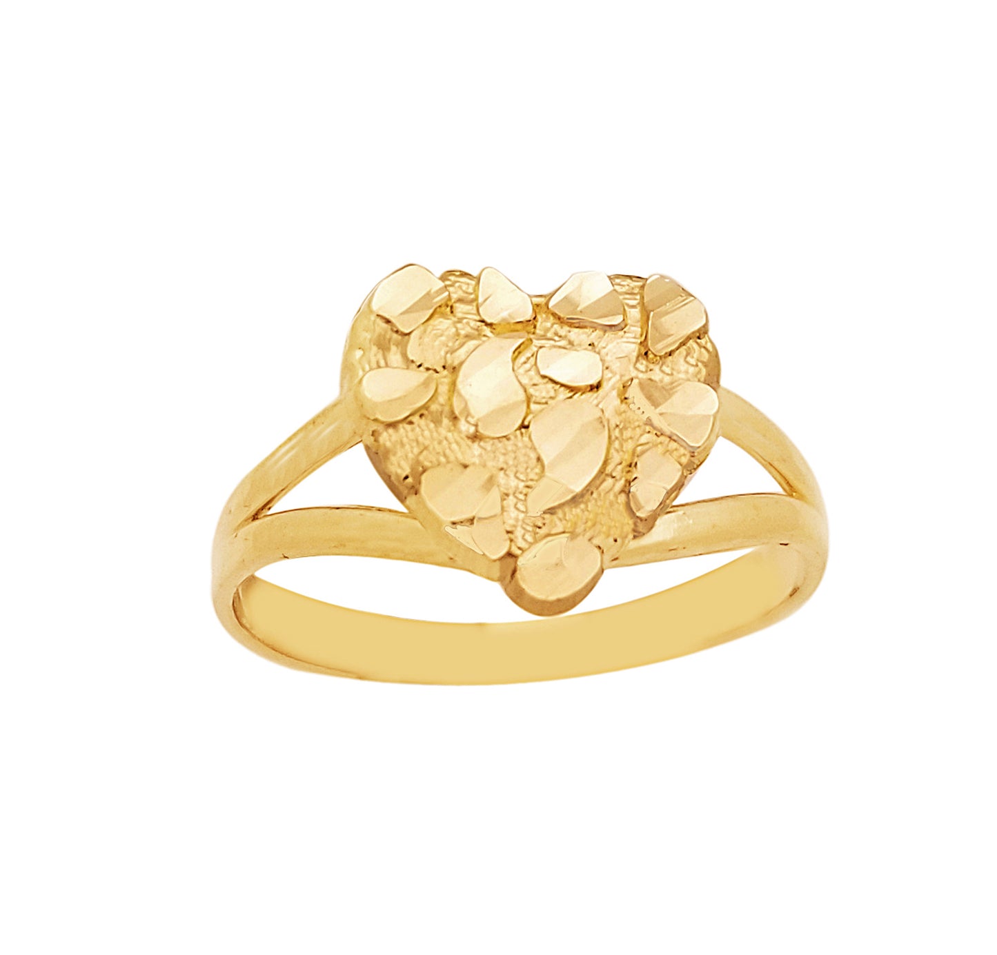 10k Gold Solid Nugget Ring Gold Heart Ring