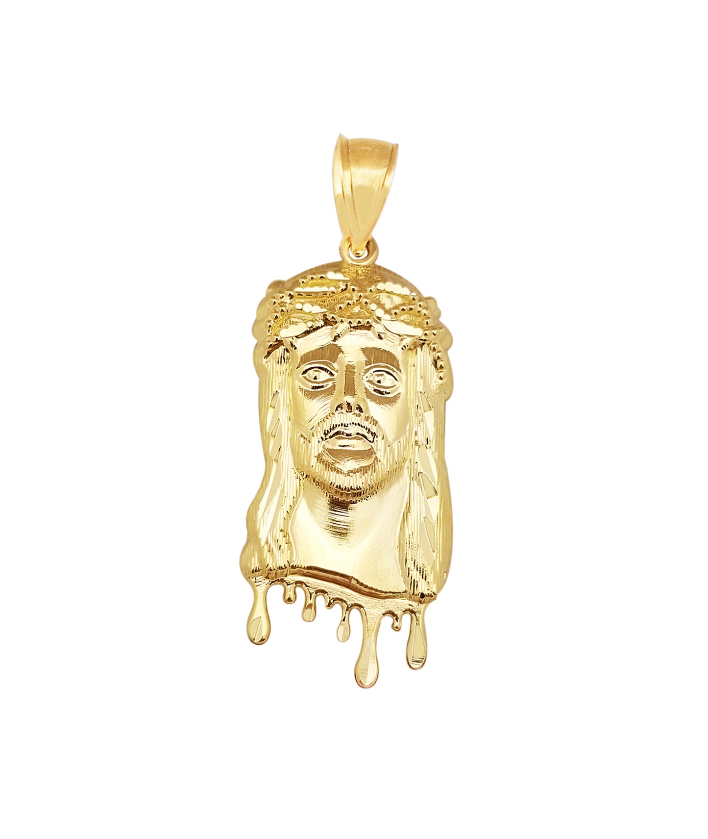 10k Yellow Gold Jesus Pendant for Mens Necklace Jesus Face Charm Jesus Head