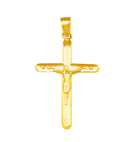 10K Gold Cross Pendant Gold Crucifix Charm