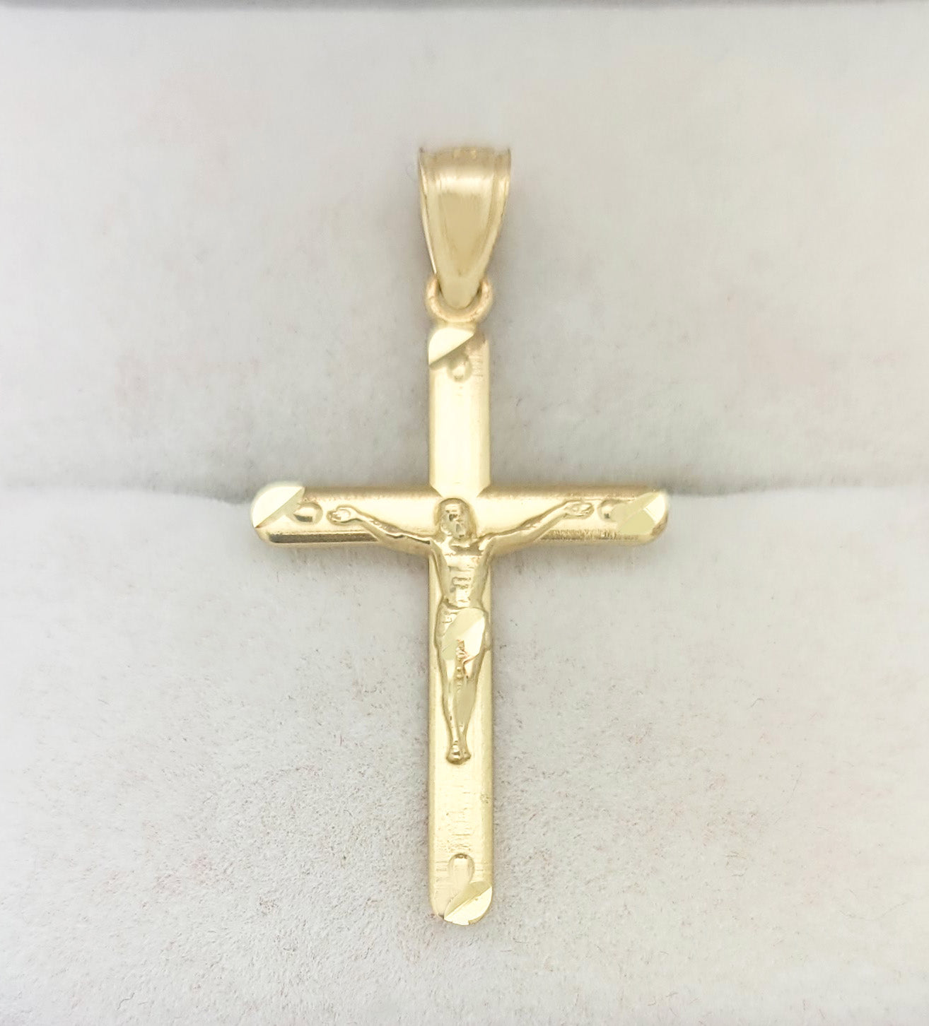 10K Gold Cross Pendant Gold Crucifix Charm