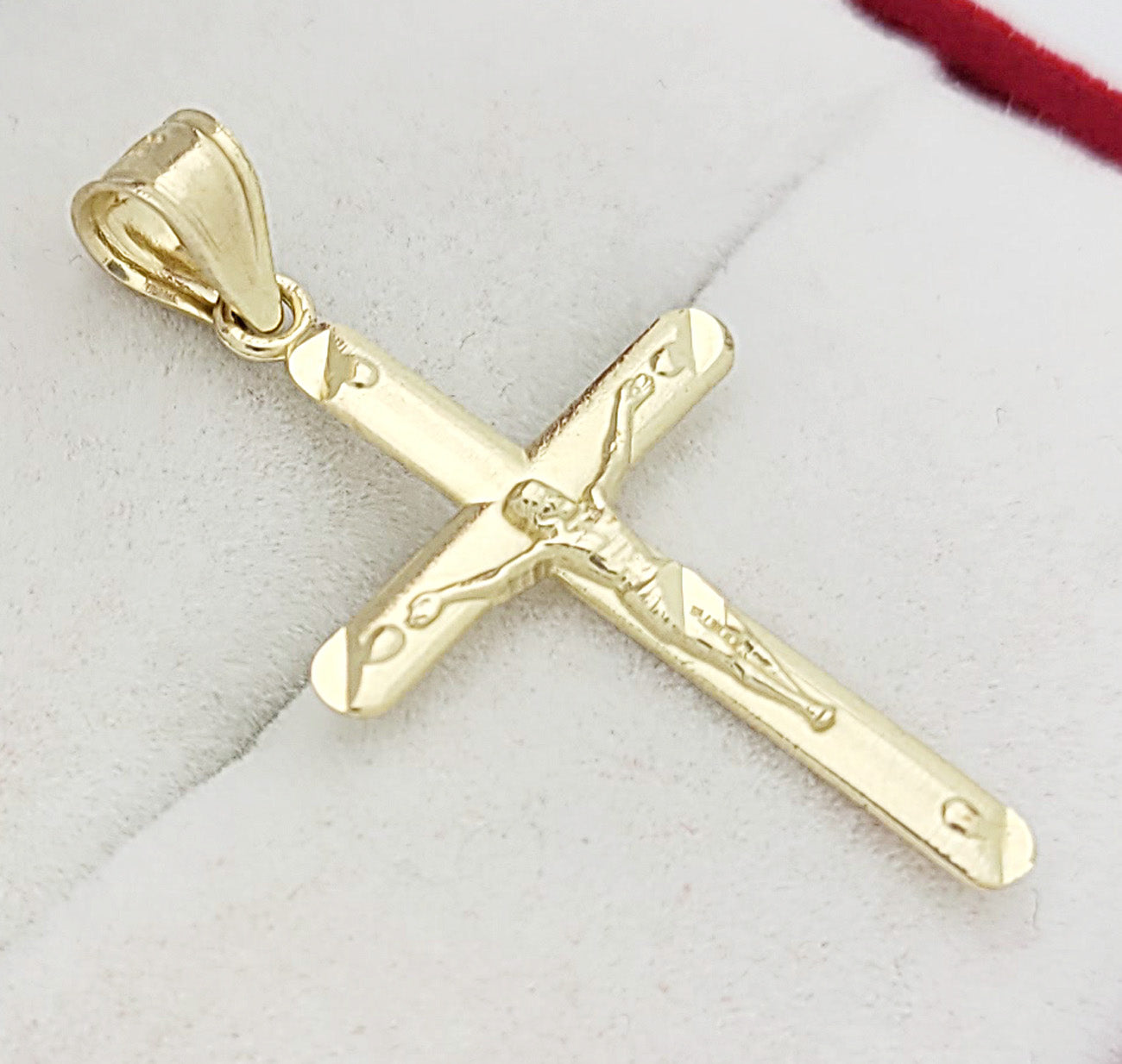10K Gold Cross Pendant Gold Crucifix Charm