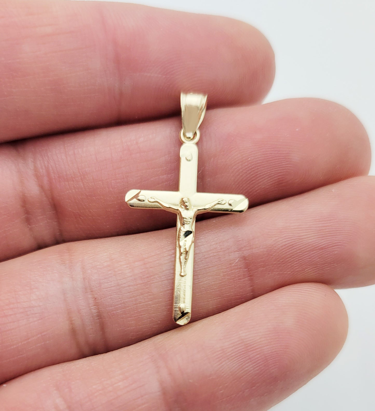 10K Gold Cross Pendant Gold Crucifix Charm