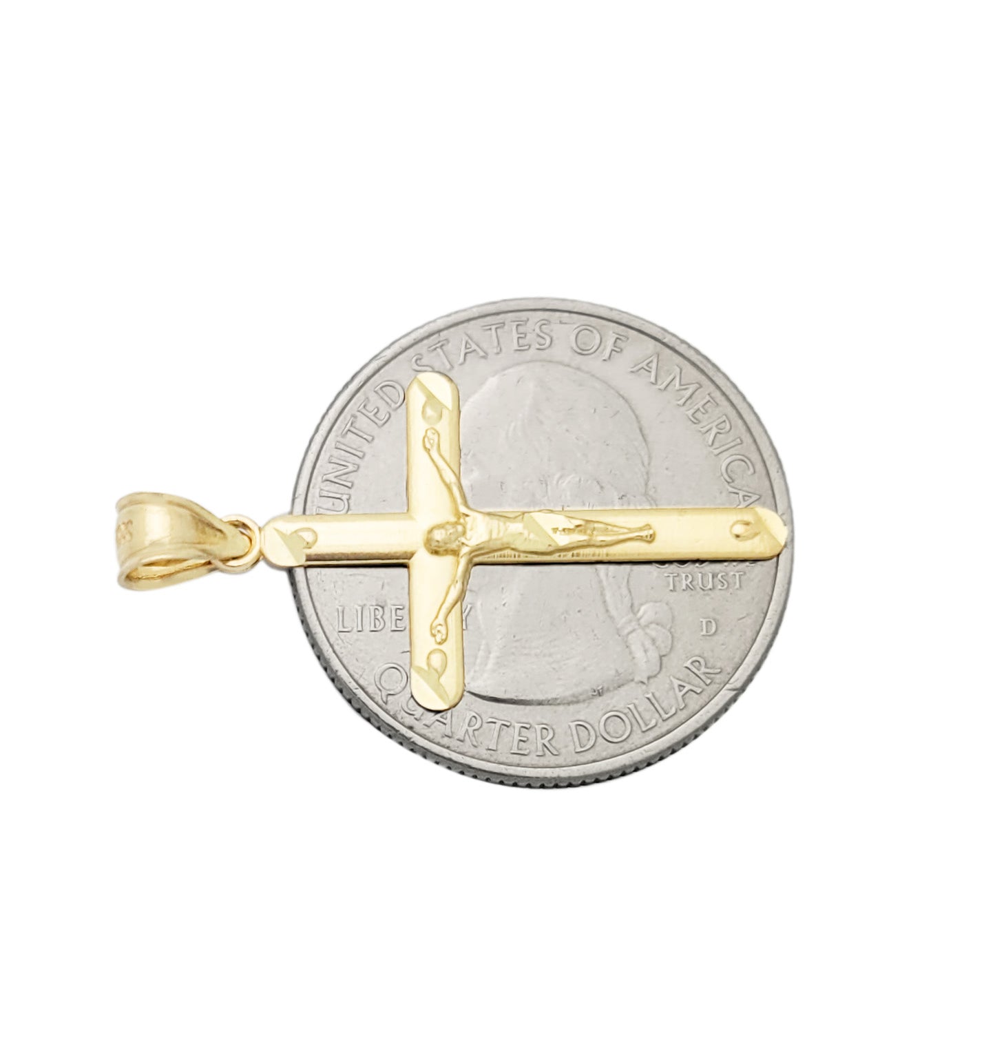 10K Gold Cross Pendant Gold Crucifix Charm