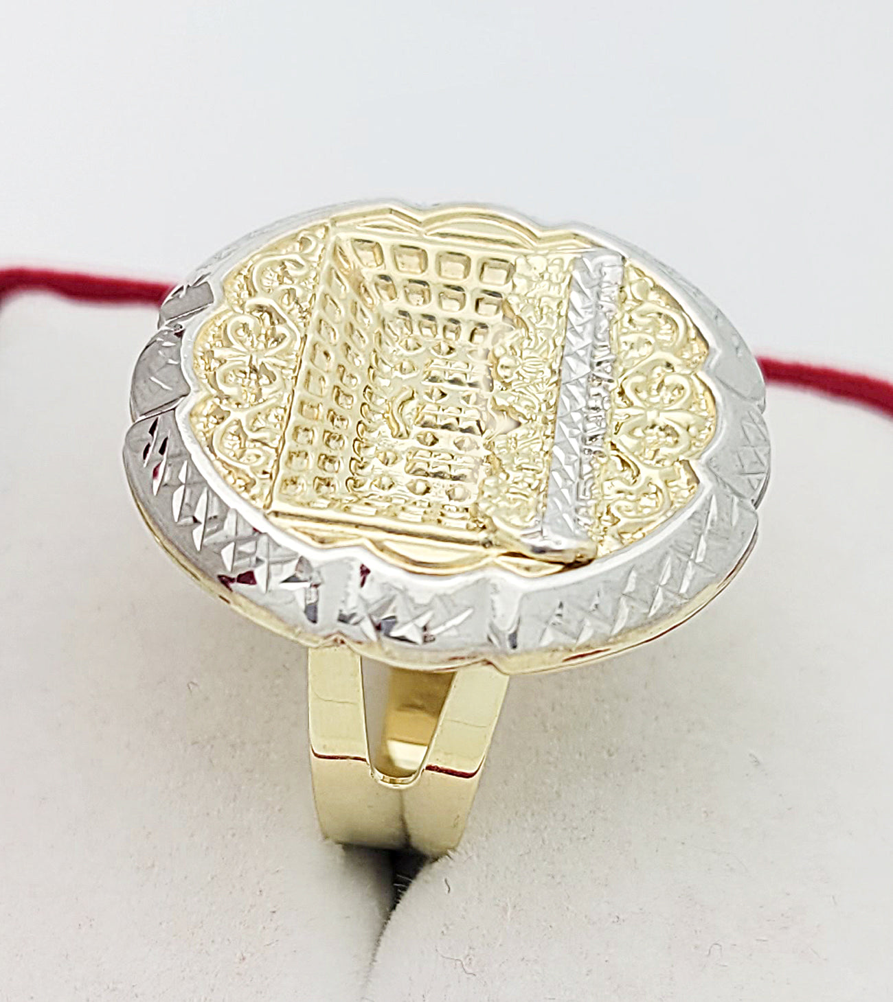 10K Yellow Gold Last Supper Ring Mens Last Supper Gold Ring Religious Ring