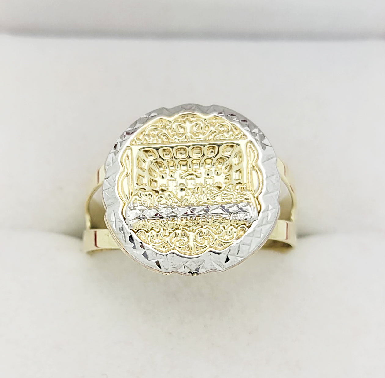 10K Yellow Gold Last Supper Ring Mens Last Supper Gold Ring Religious Ring