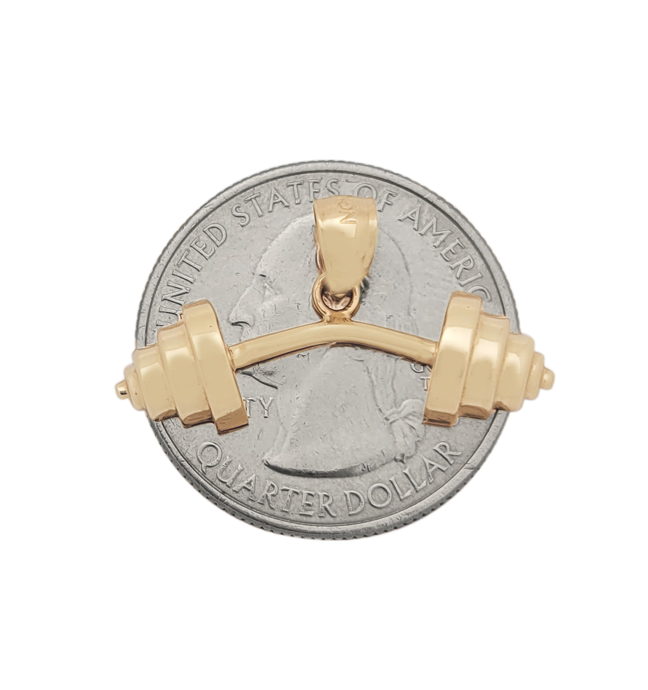 10K Gold Dumbbell Pendant Necklace for Men & Women, Fitness Jewelry Gym Weightlifting Barbell Charm, Workout Enthusiast Gift