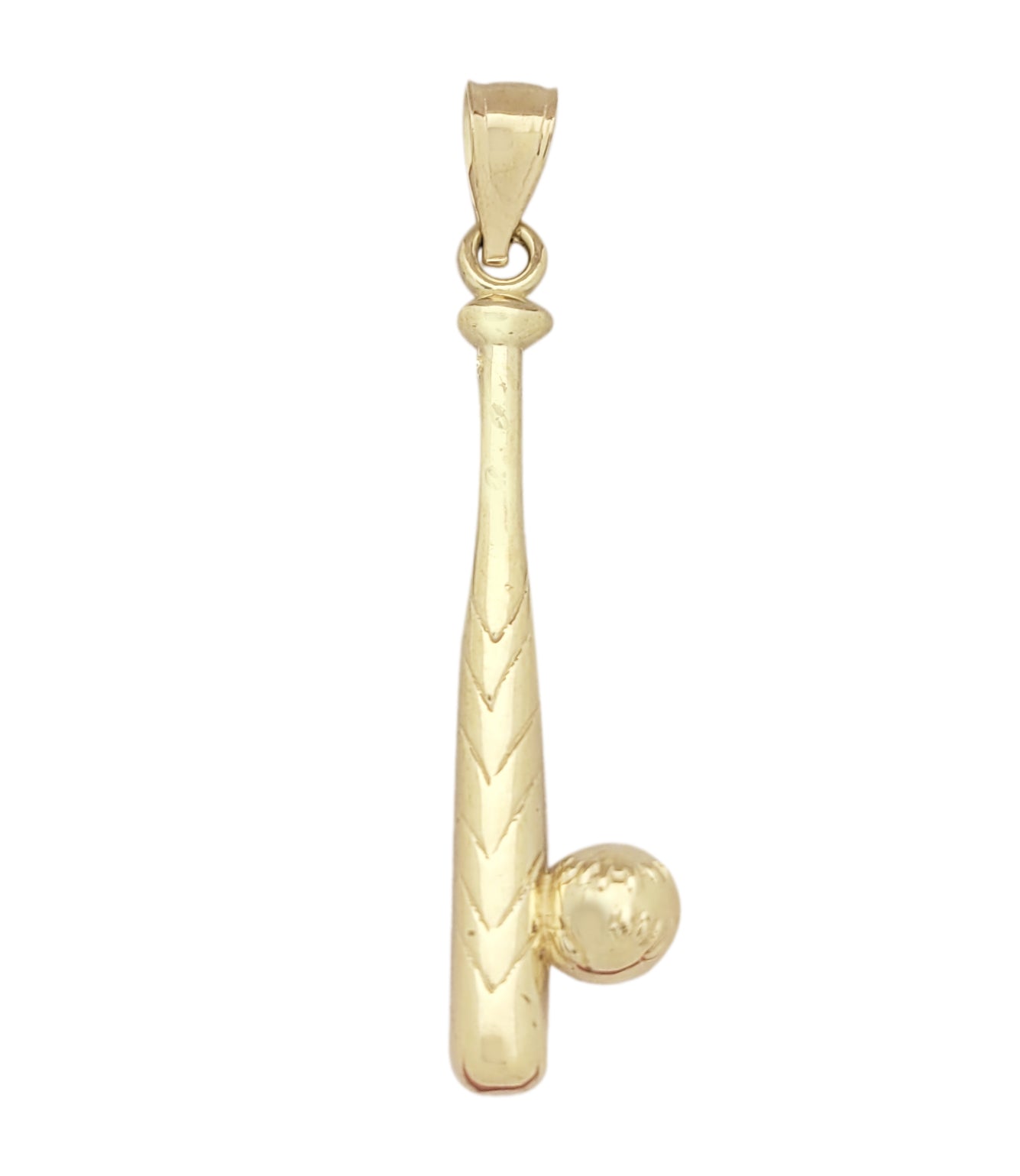 10K Gold Baseball Bat and Ball Pendant for Men & Women, Sports Jewelry Charm for Necklace, Gift for Baseball Fans and Players