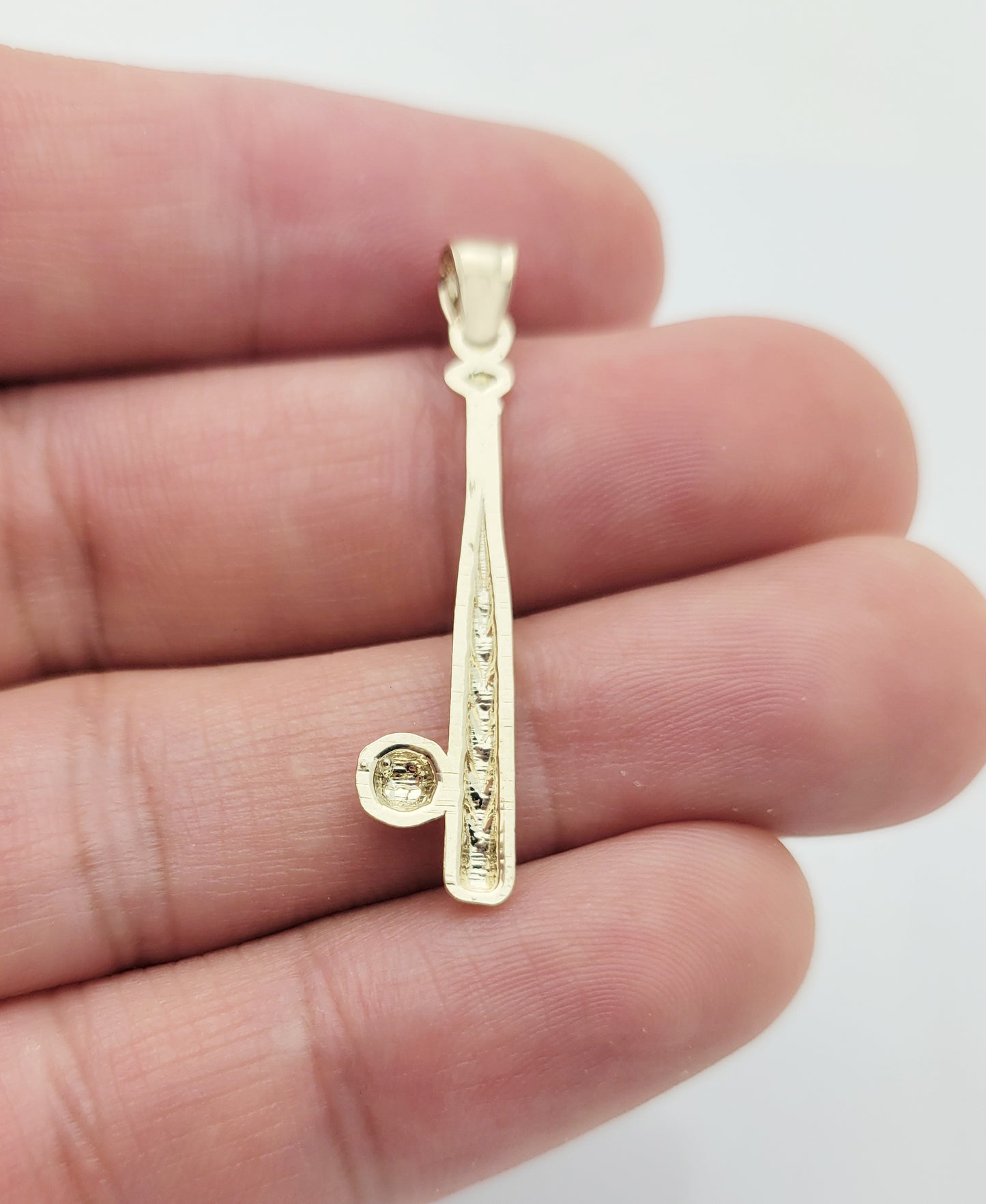 10K Gold Baseball Bat and Ball Pendant for Men & Women, Sports Jewelry Charm for Necklace, Gift for Baseball Fans and Players