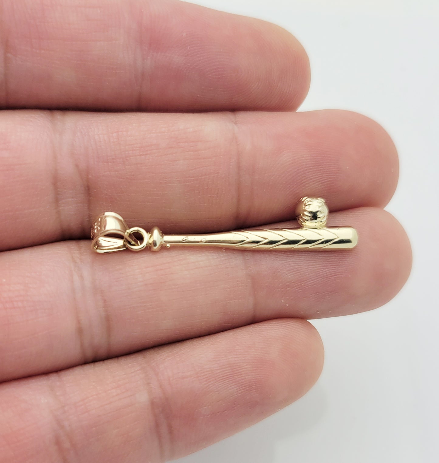10K Gold Baseball Bat and Ball Pendant for Men & Women, Sports Jewelry Charm for Necklace, Gift for Baseball Fans and Players