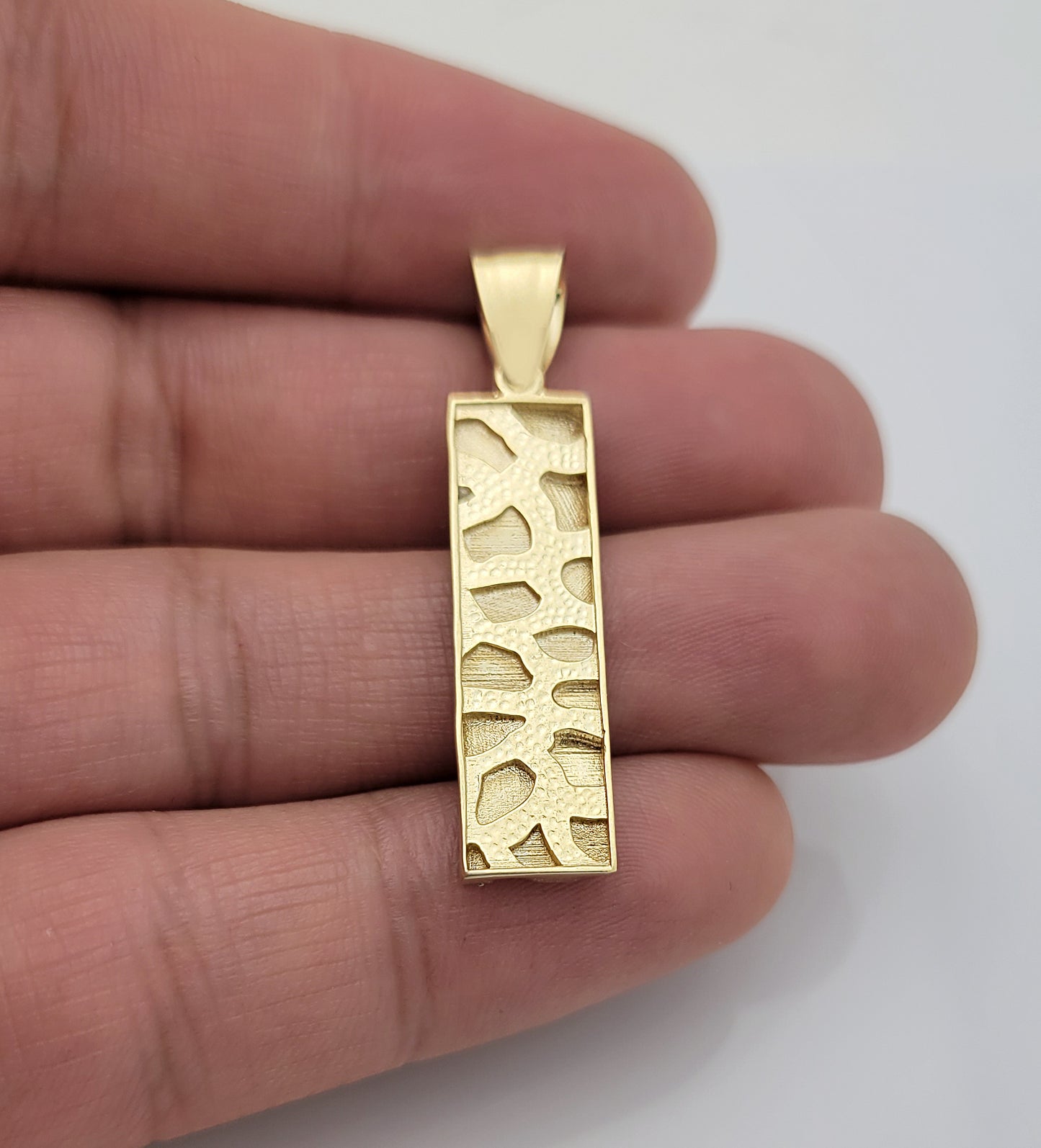 10k Yellow Gold Nugget Pendant Nugget Bar Charm