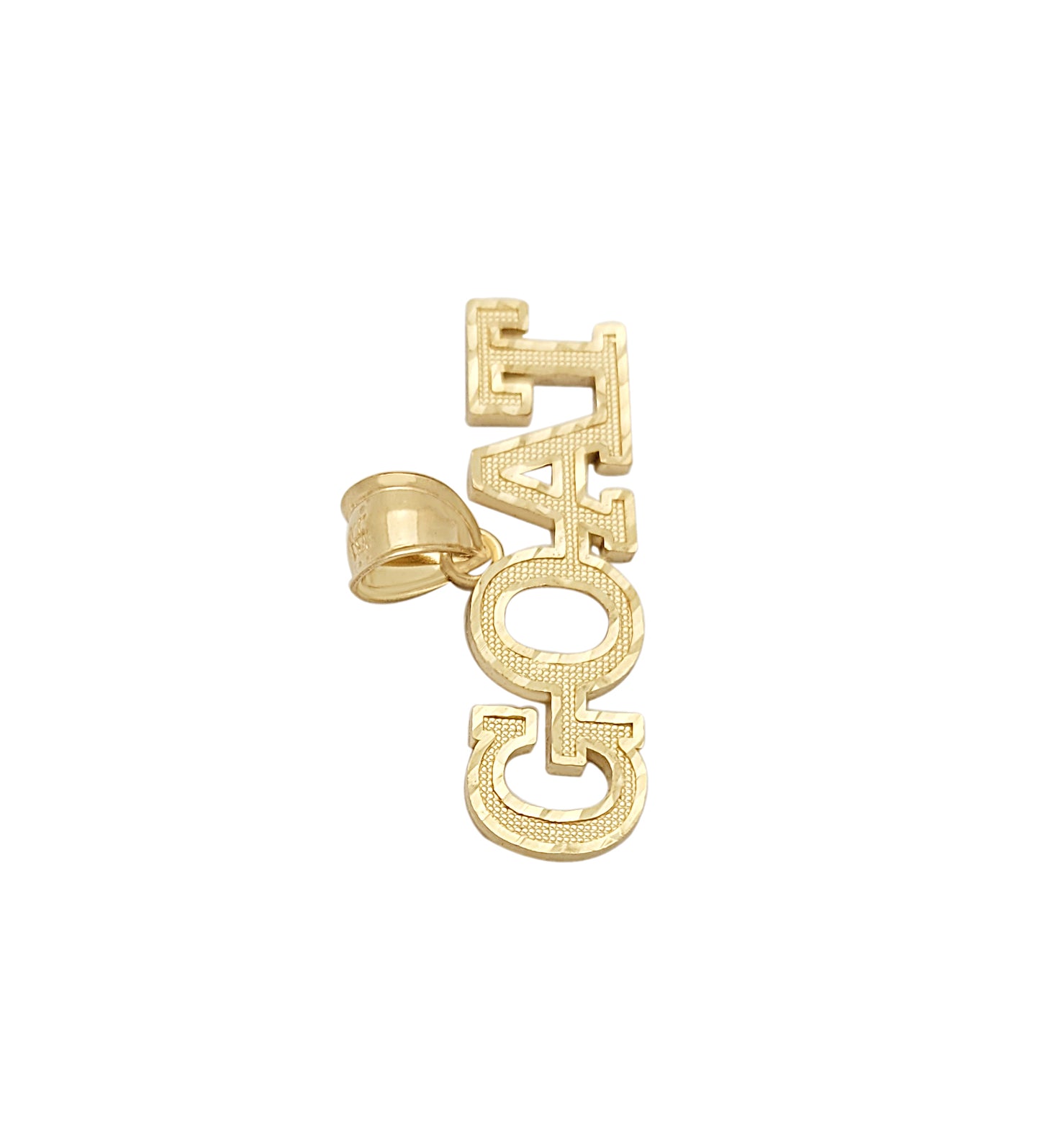 10K Yellow Gold "GOAT" Pendant Necklace, Greatest Of All Time Letter Charm, Hip Hop Style Jewelry for Men and Women 1.4 inch