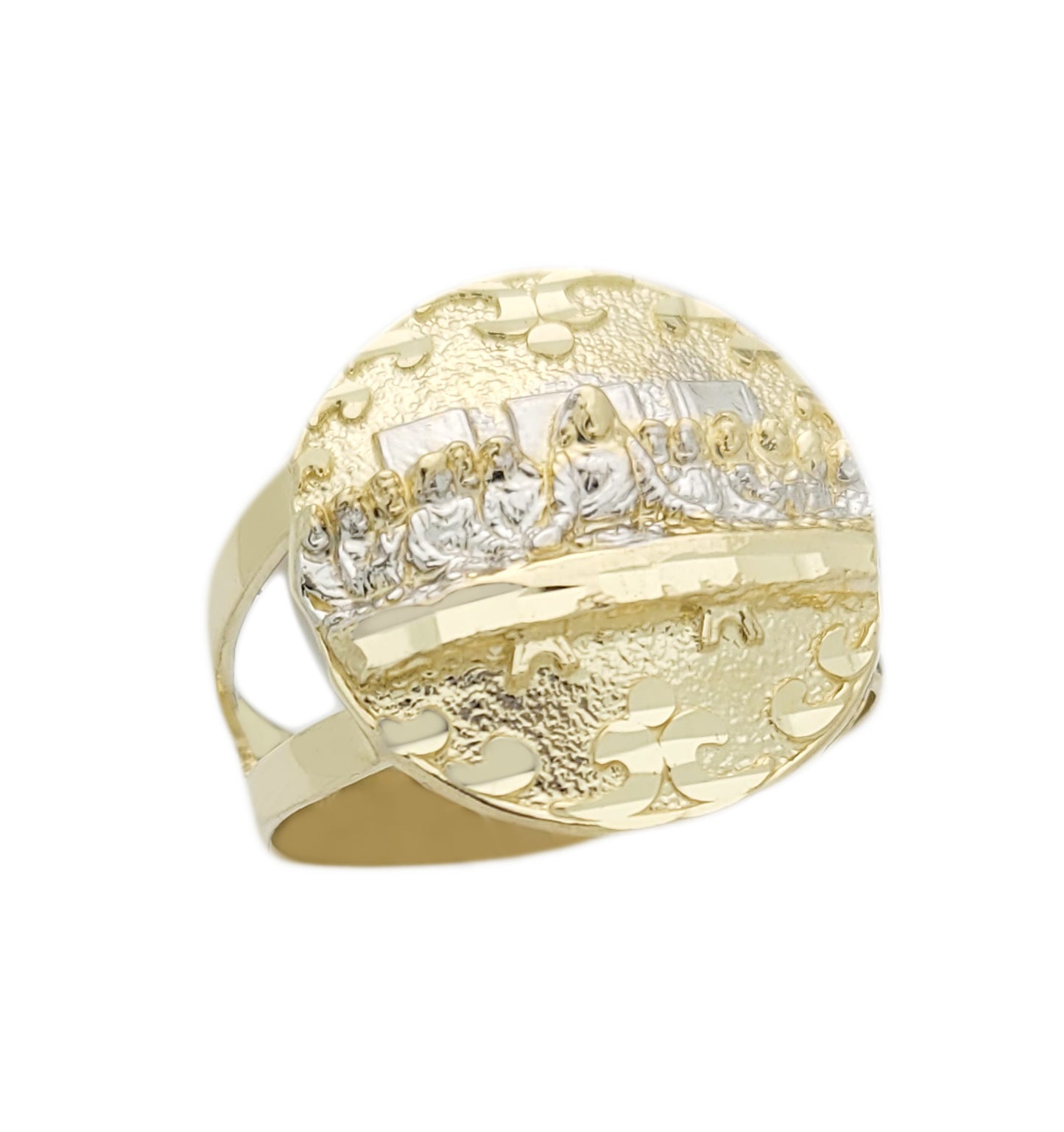 10K Yellow Gold Last Supper Ring Hip Hop Ring For Men Size 11.5