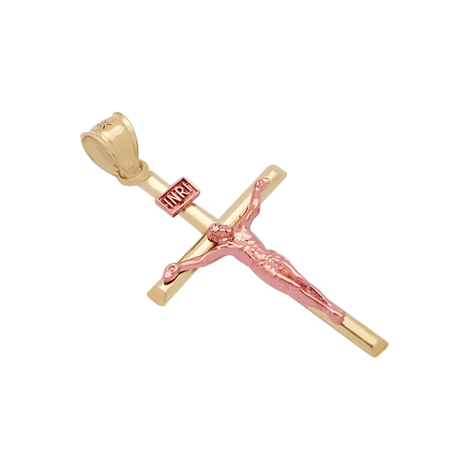 10K Yellow And Rose Gold Cross Pendant