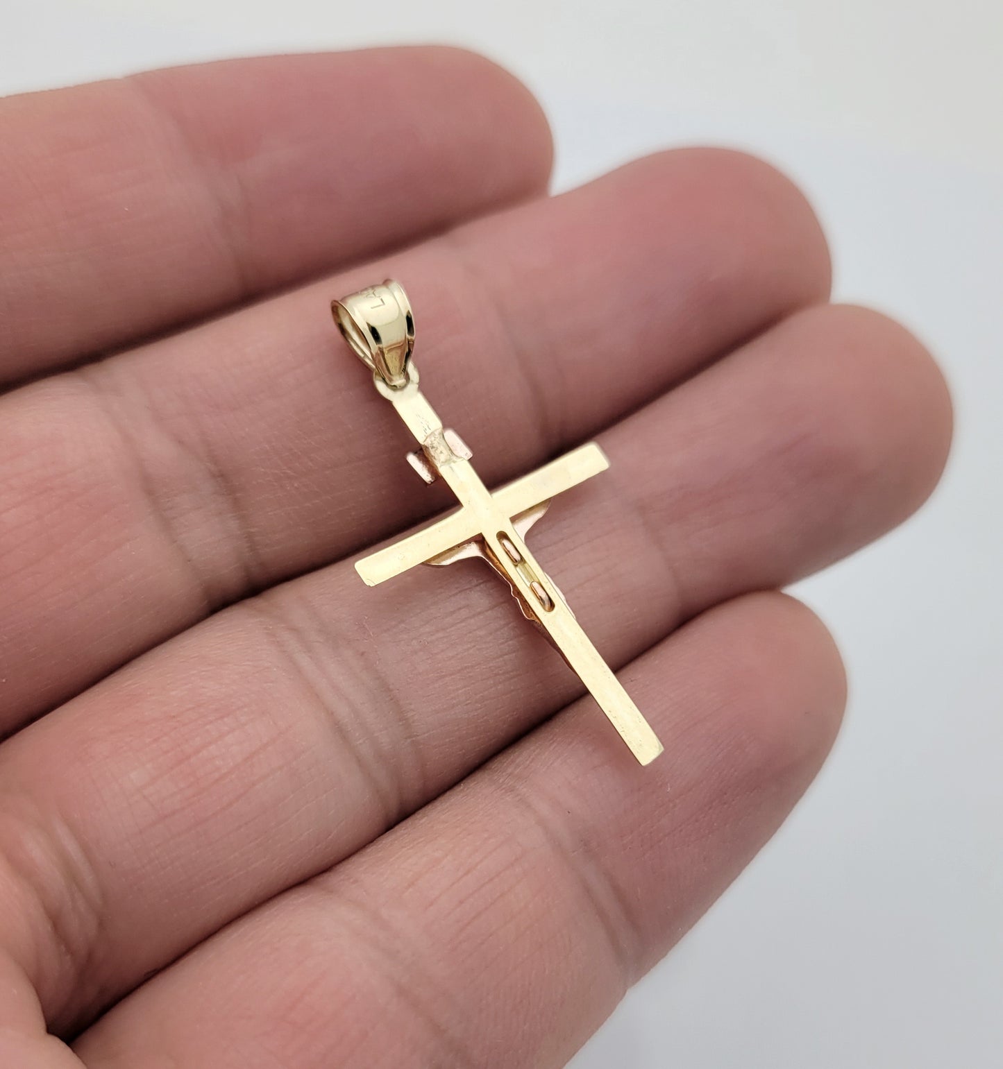10K Yellow And Rose Gold Cross Pendant