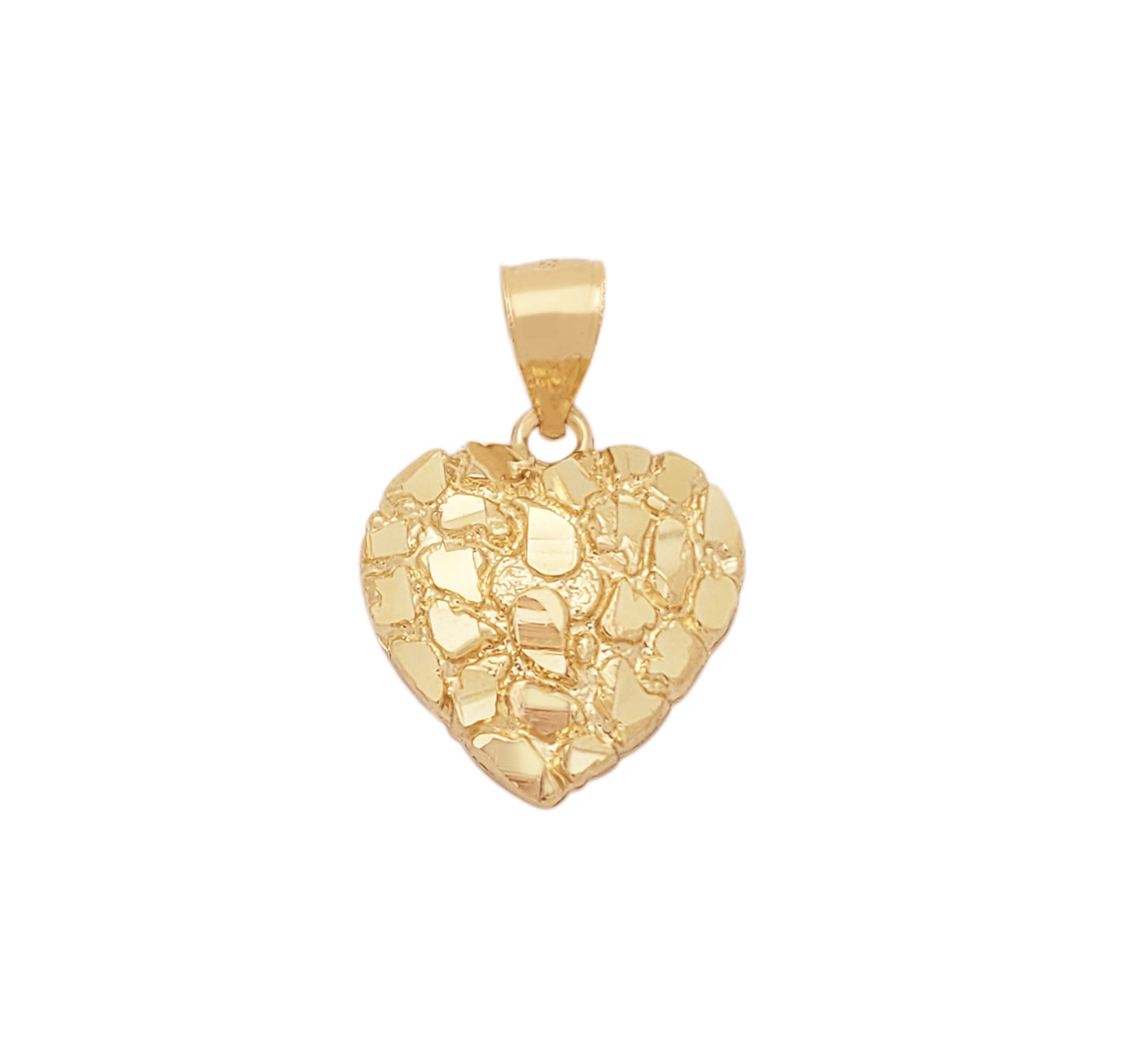 10k Yellow Gold Heart Nugget Pendant Nugget Heart Charm