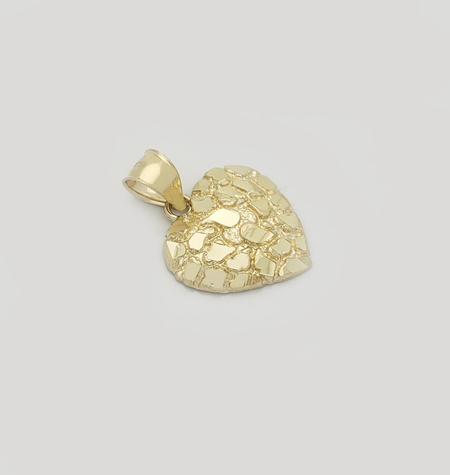 10k Yellow Gold Heart Nugget Pendant Nugget Heart Charm