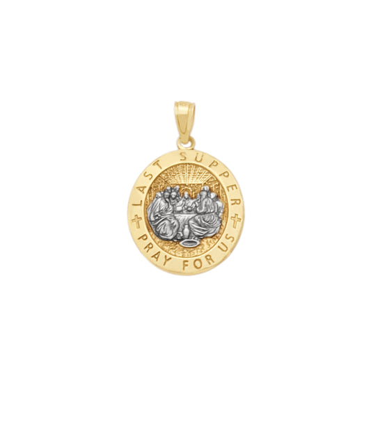 10K Gold Last Supper Oval Pendant Last Supper Charm