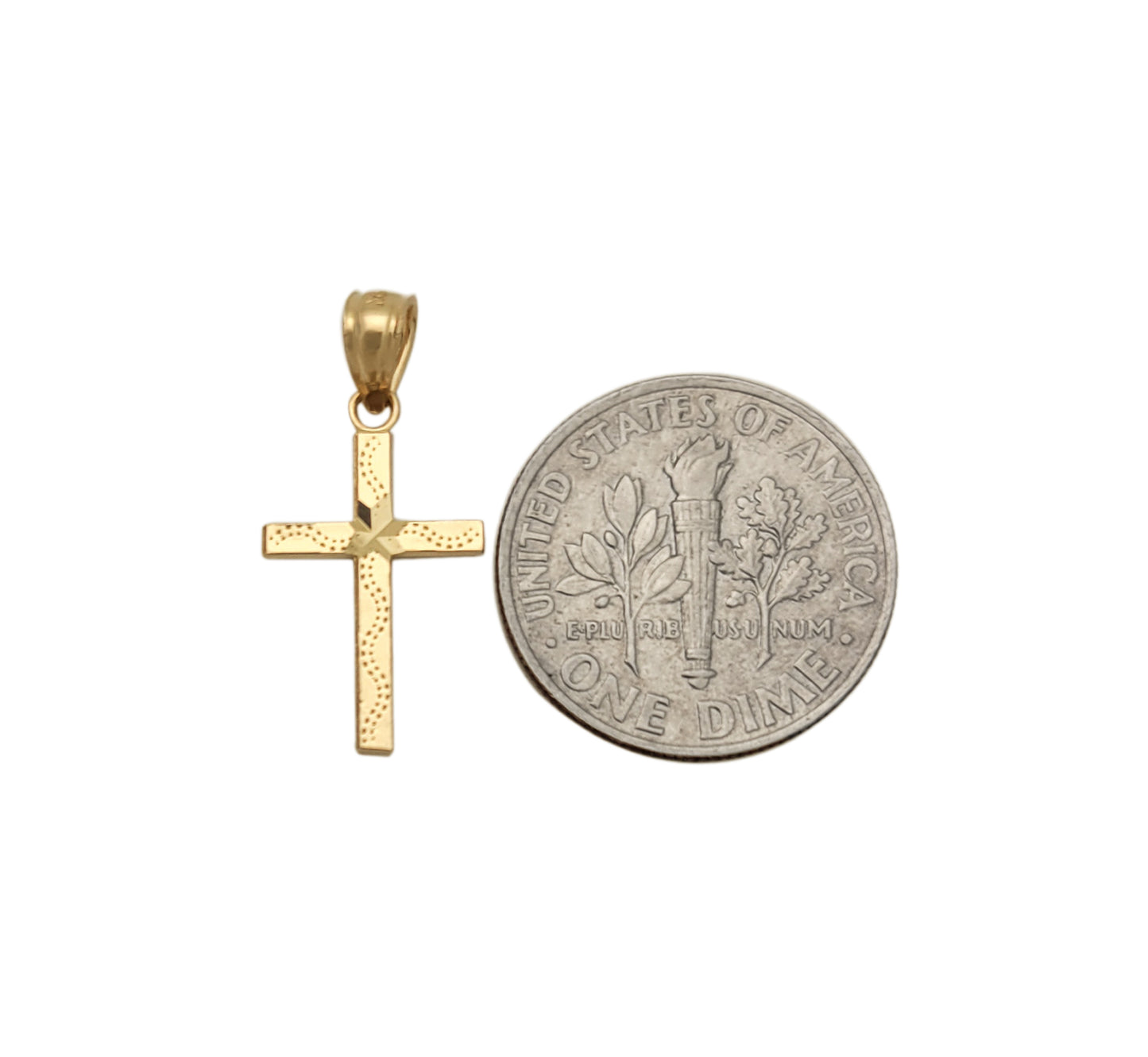 10K Yellow Gold Cross Pendant Gold Small Cross Charm