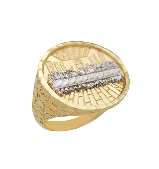 10K Yellow Gold Last Supper Ring For Men Size 11