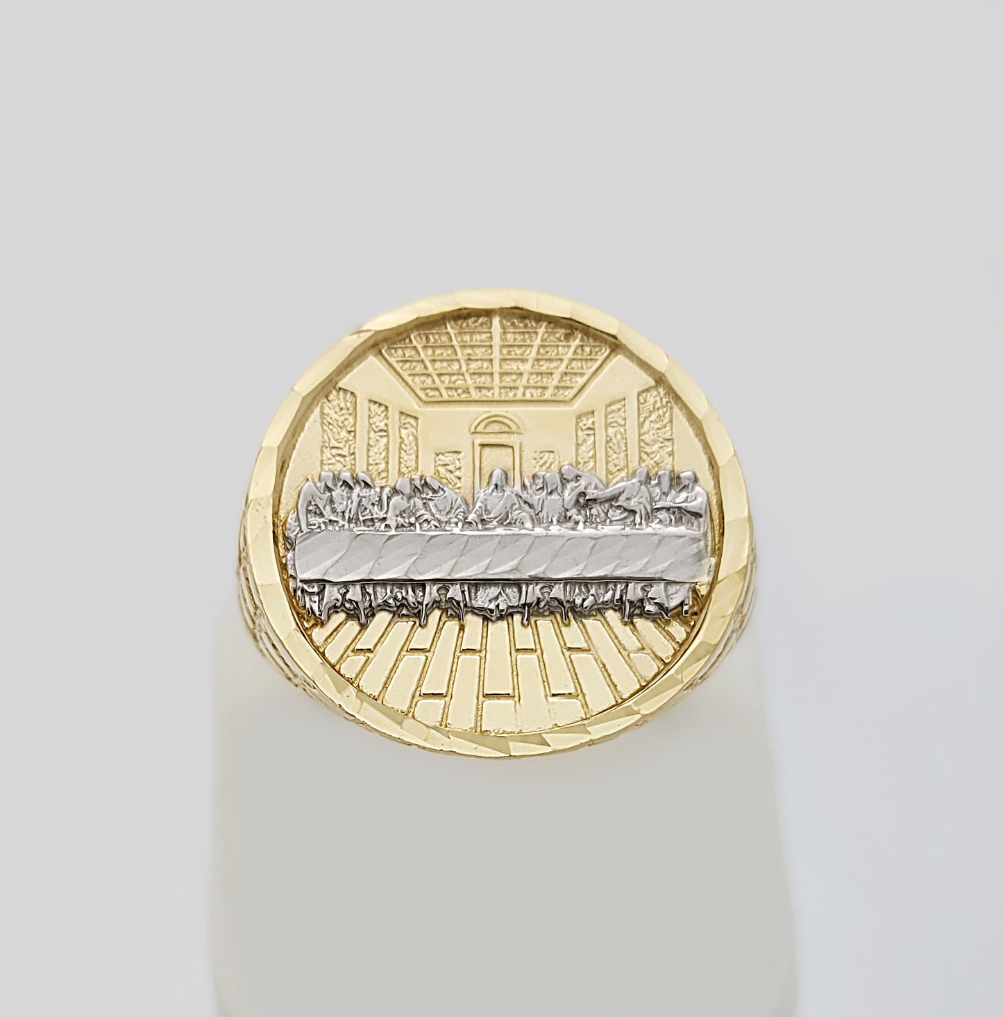 10K Yellow Gold Last Supper Ring For Men Size 11