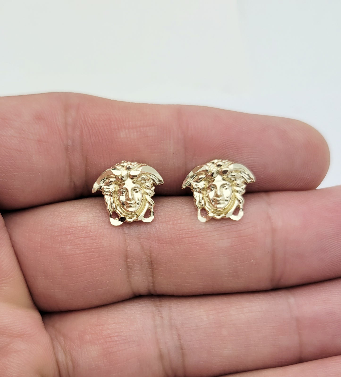 10K Yellow Gold Medusa Earrings