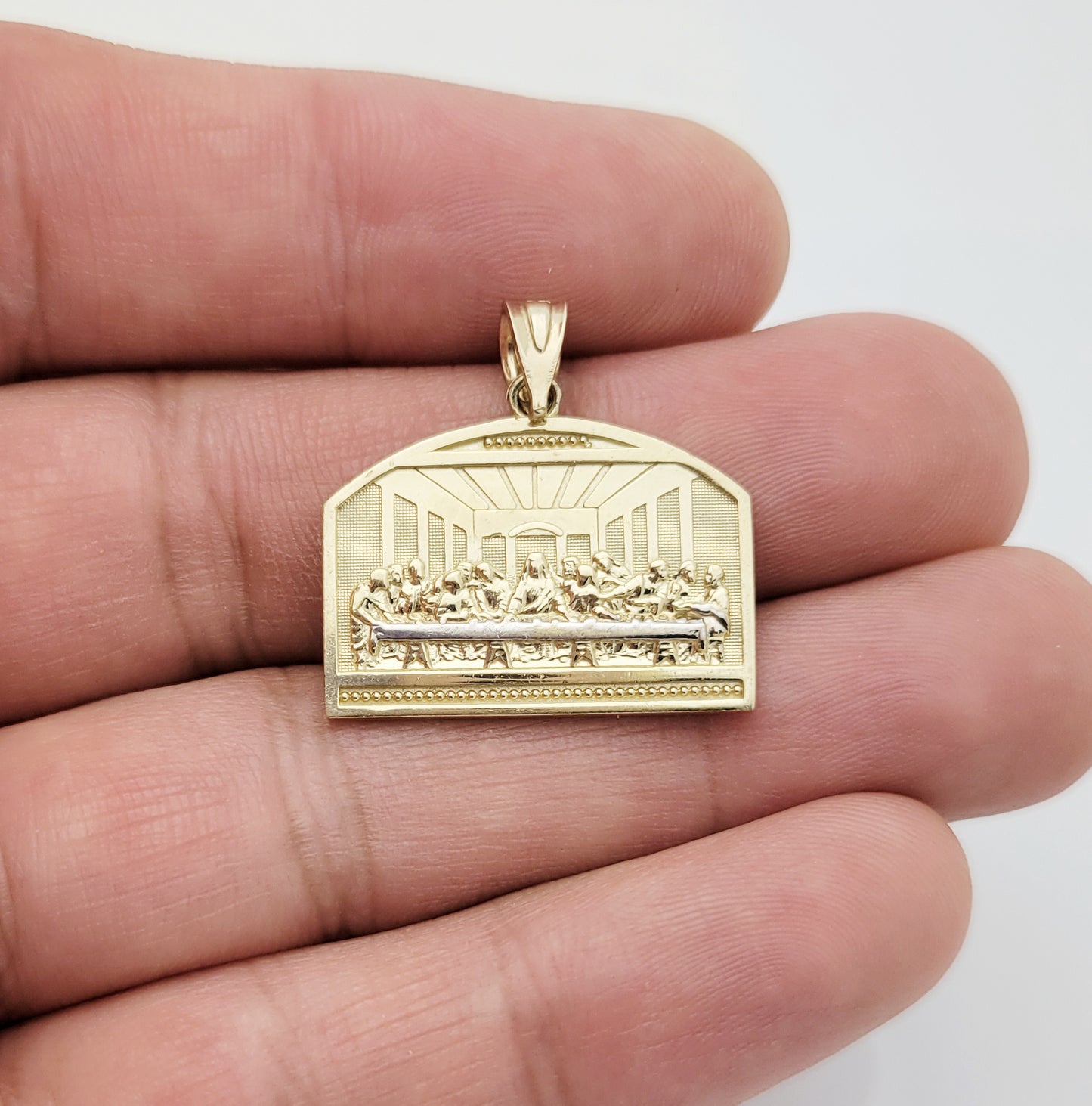 10K Yellow Gold Last Supper Pendant Last Supper Medal 3.4 g