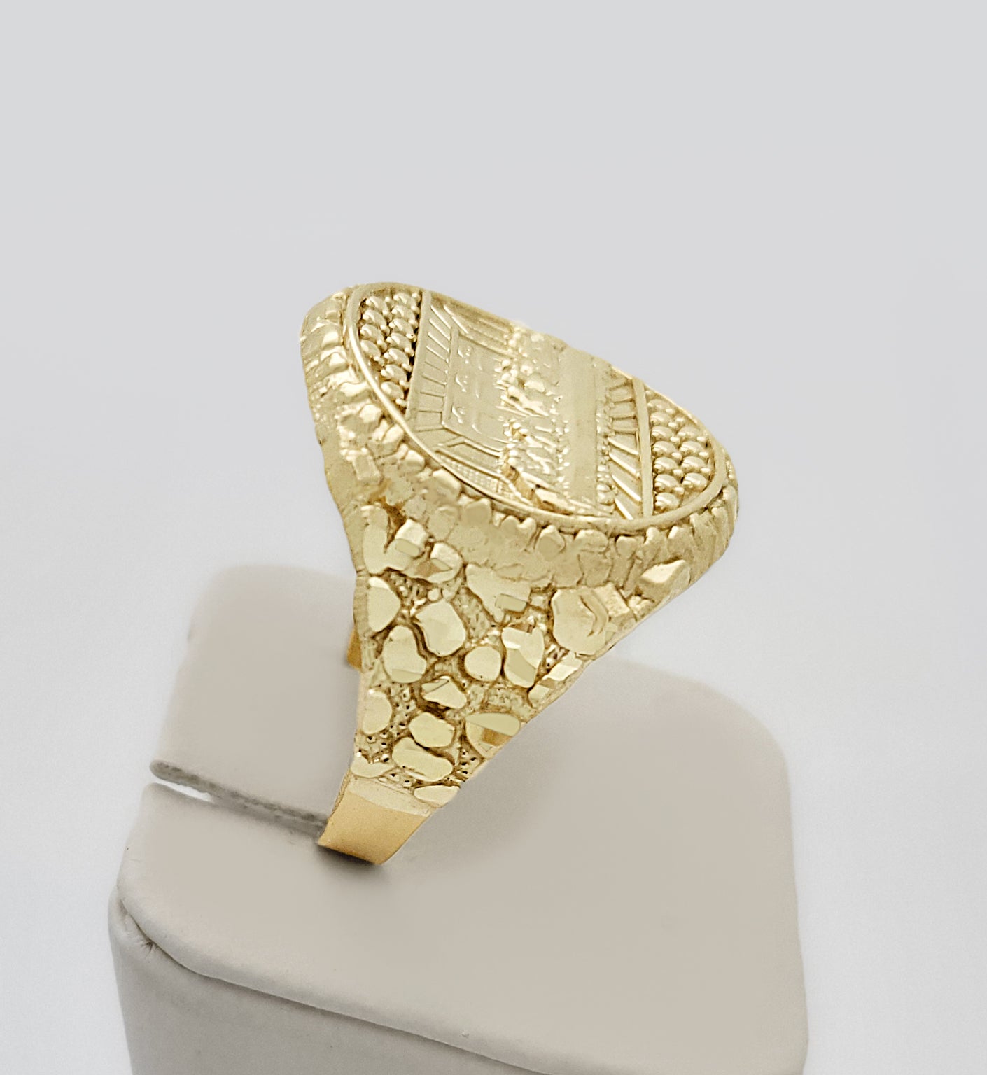 10K Yellow Gold Last Supper Ring For Men Size 11.5