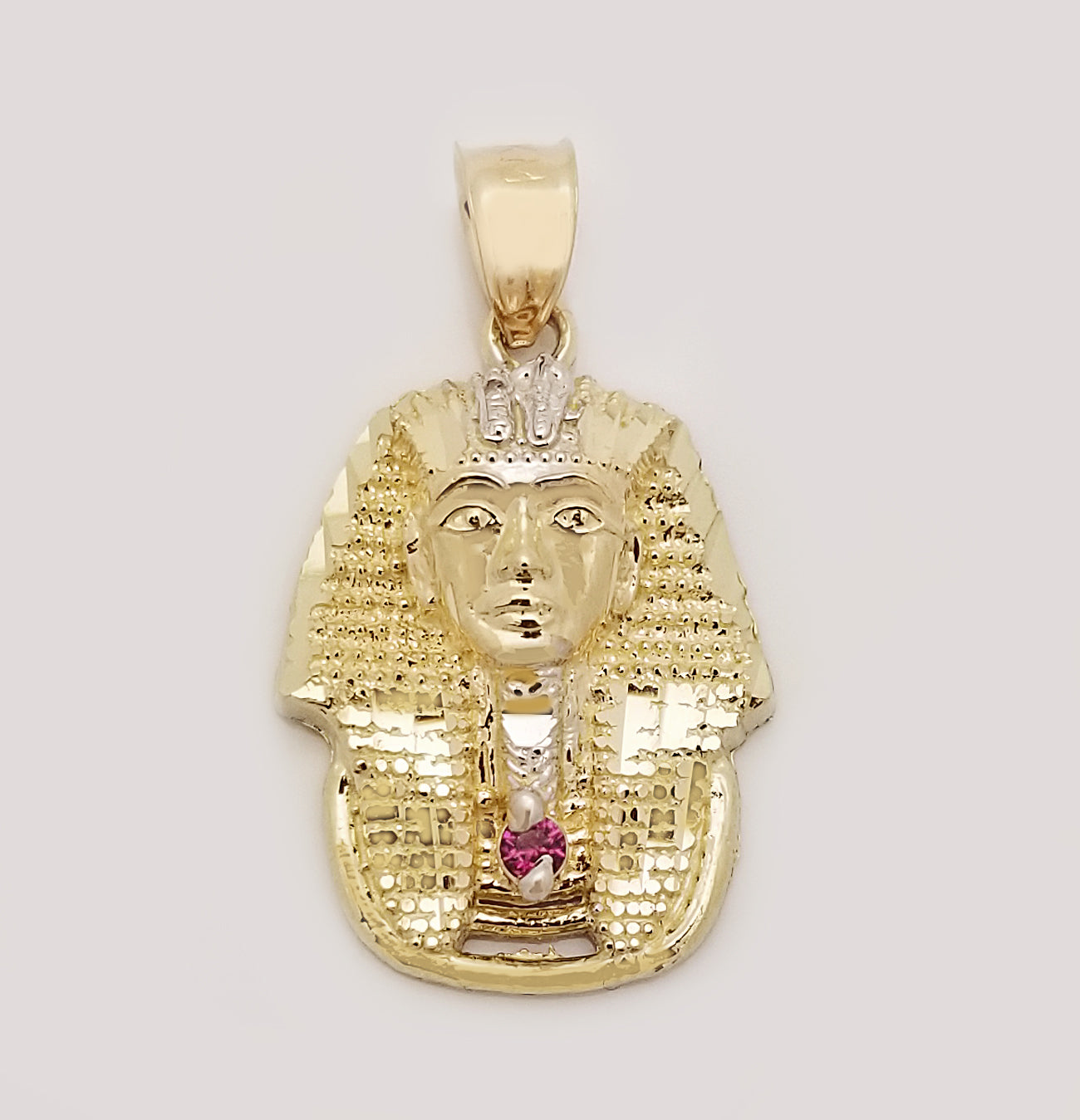 10k Yellow Gold Egyptian Pharaoh Pendant Gold Pharaoh Head Charm For Necklace