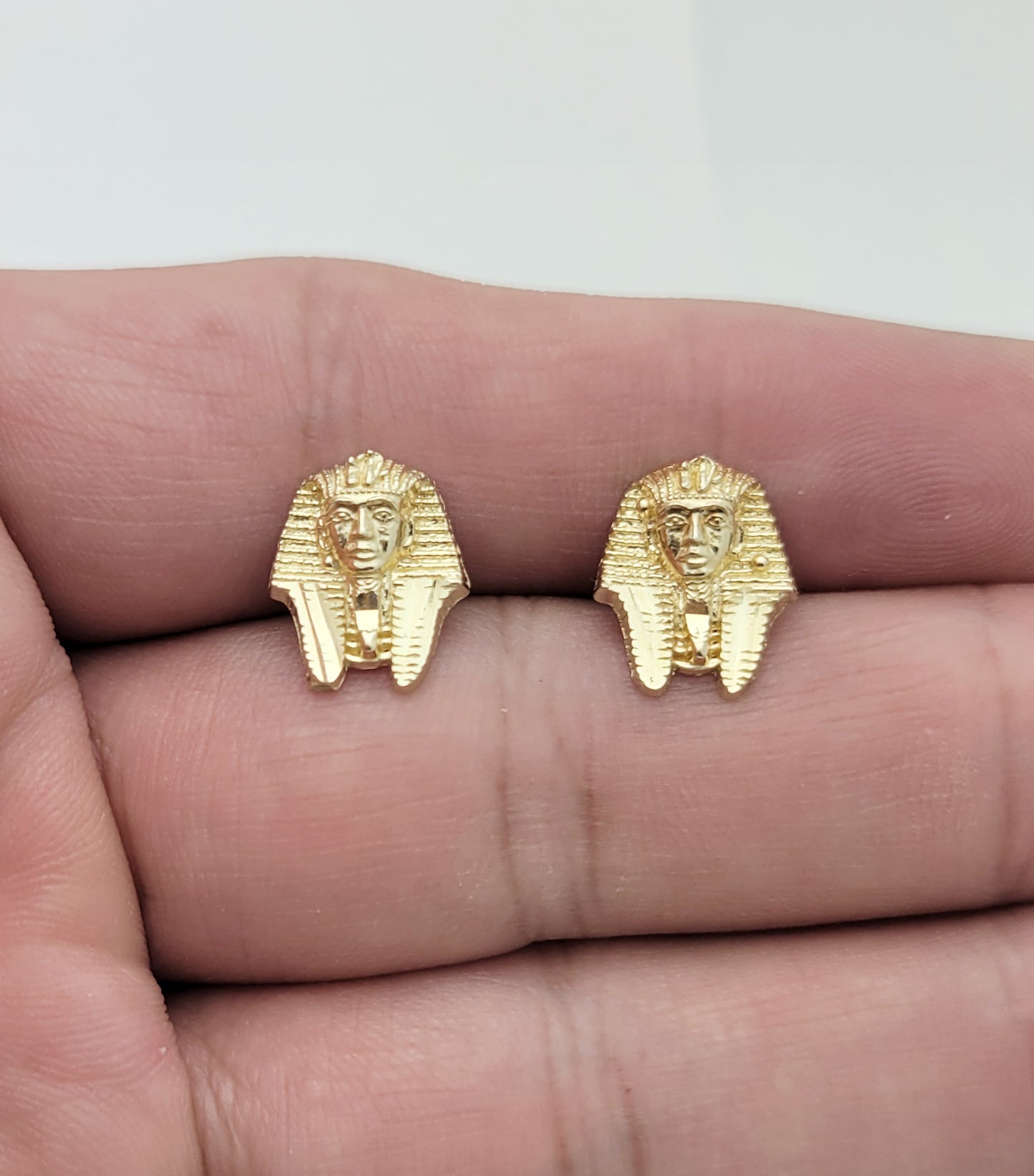 10k Yellow Gold Nefertiti Earrings Egyptian Queen Earrings Gold Royal Wife