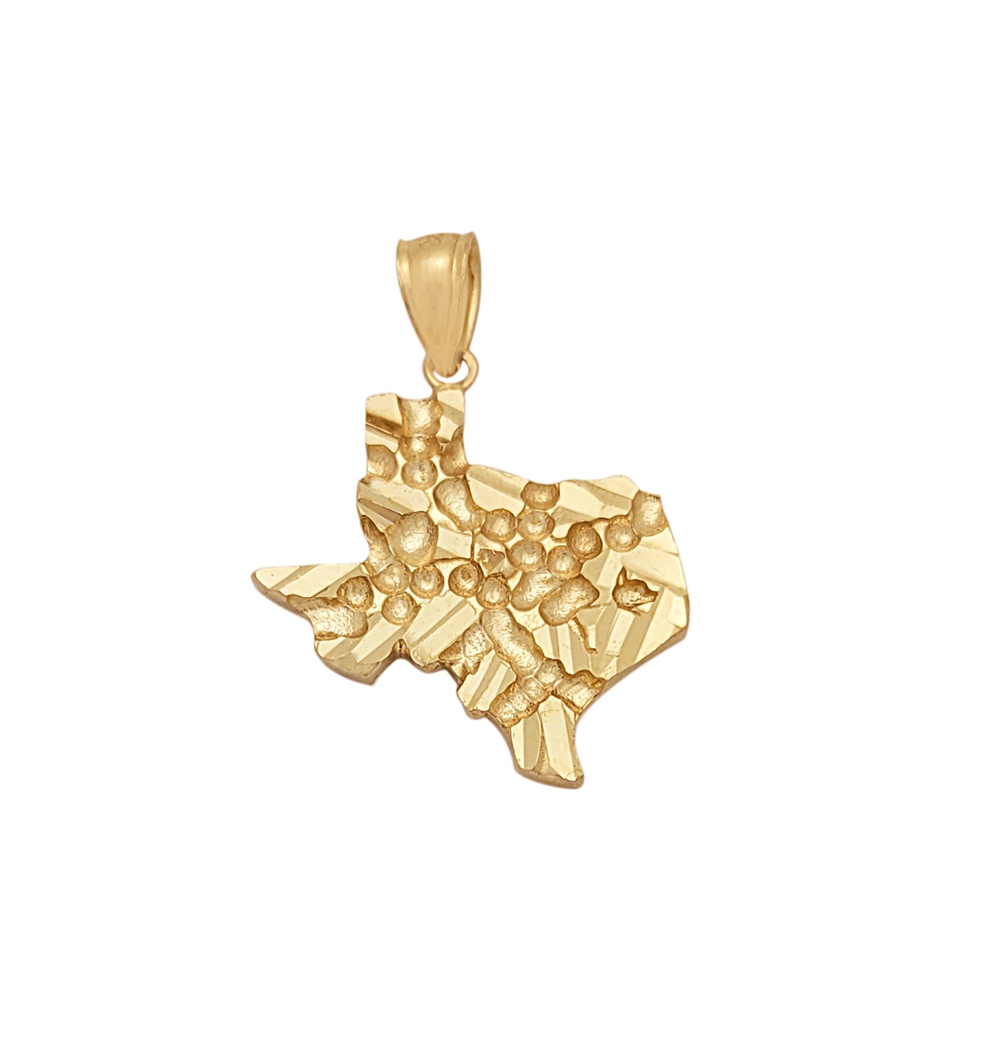 10K Yellow Gold Texas State Map Pendant Nugget Gold Texas