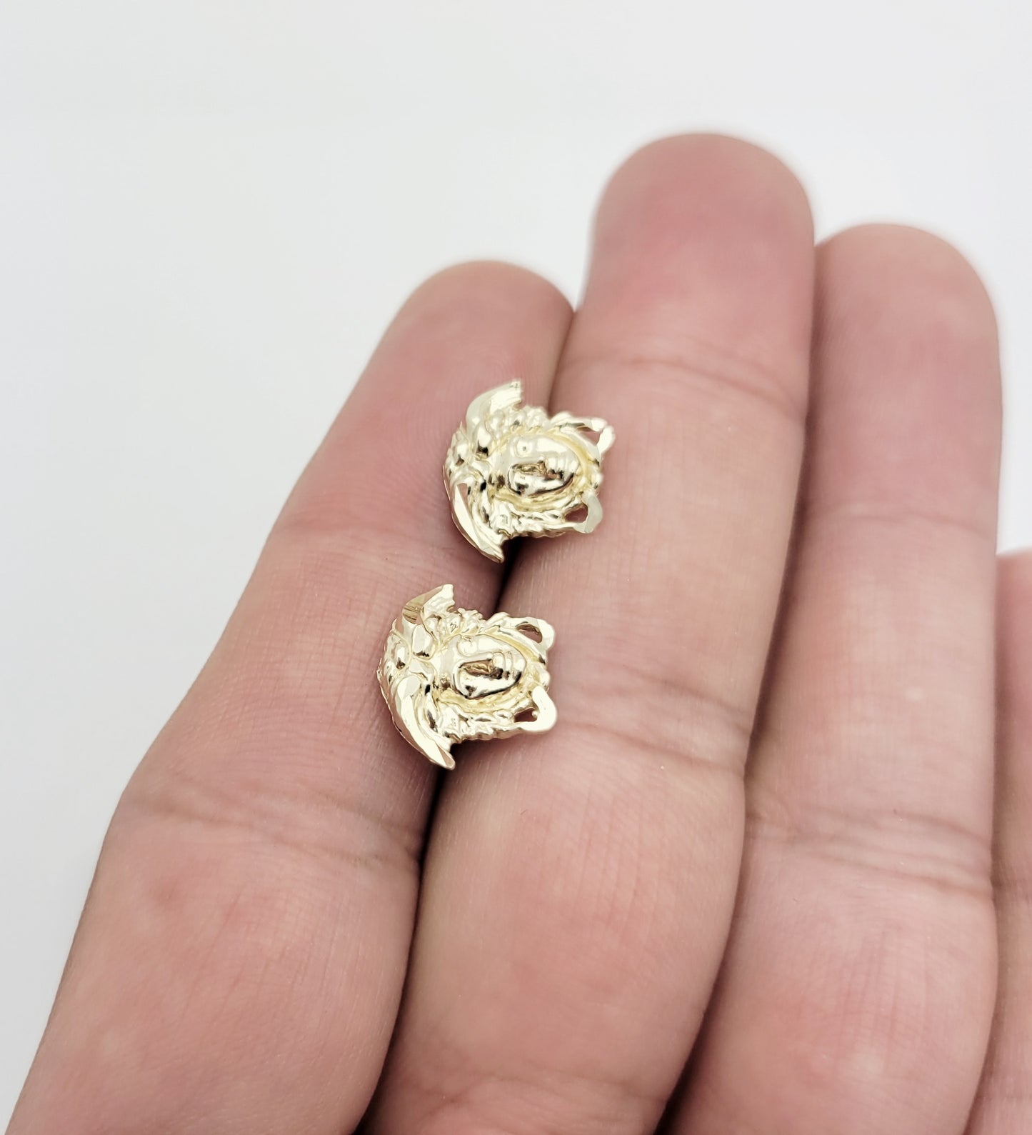 10K Yellow Gold Medusa Earrings