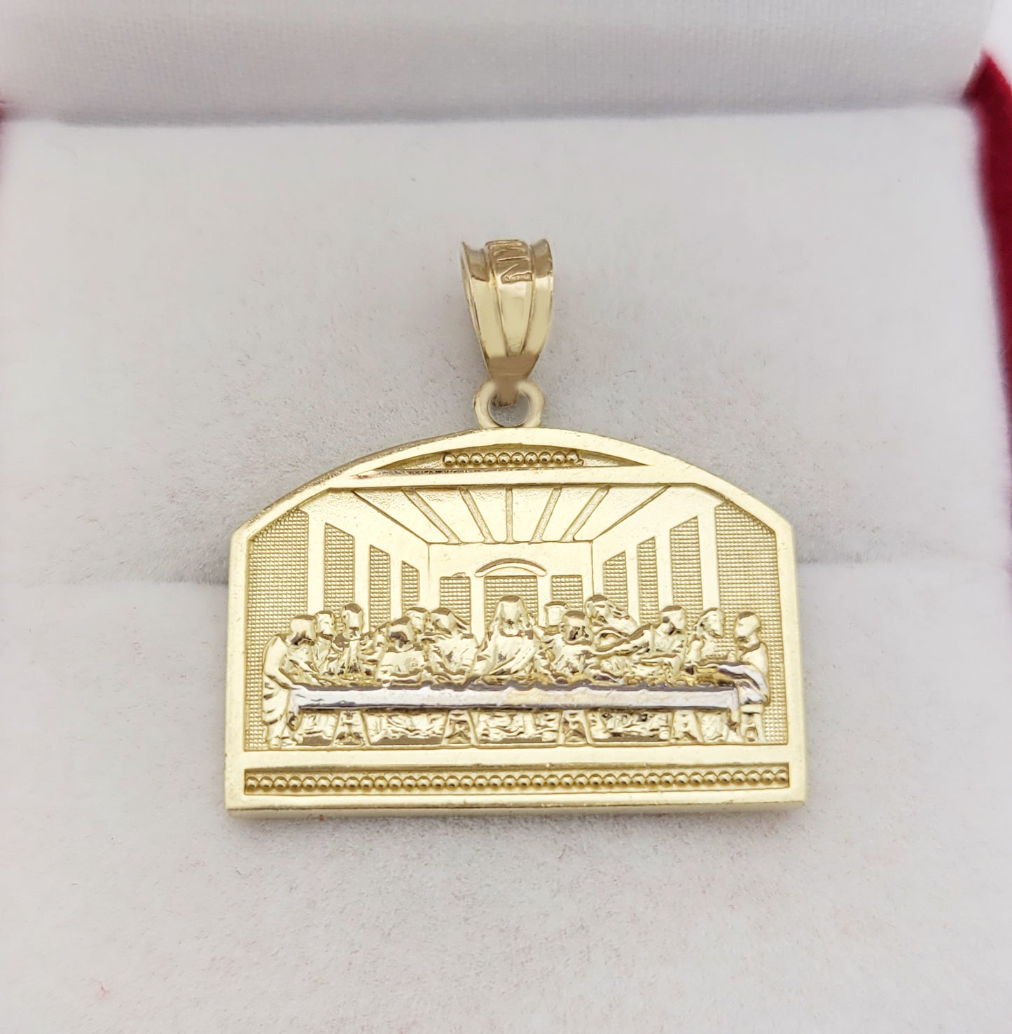 10K Yellow Gold Last Supper Pendant Last Supper Medal 3.4 g