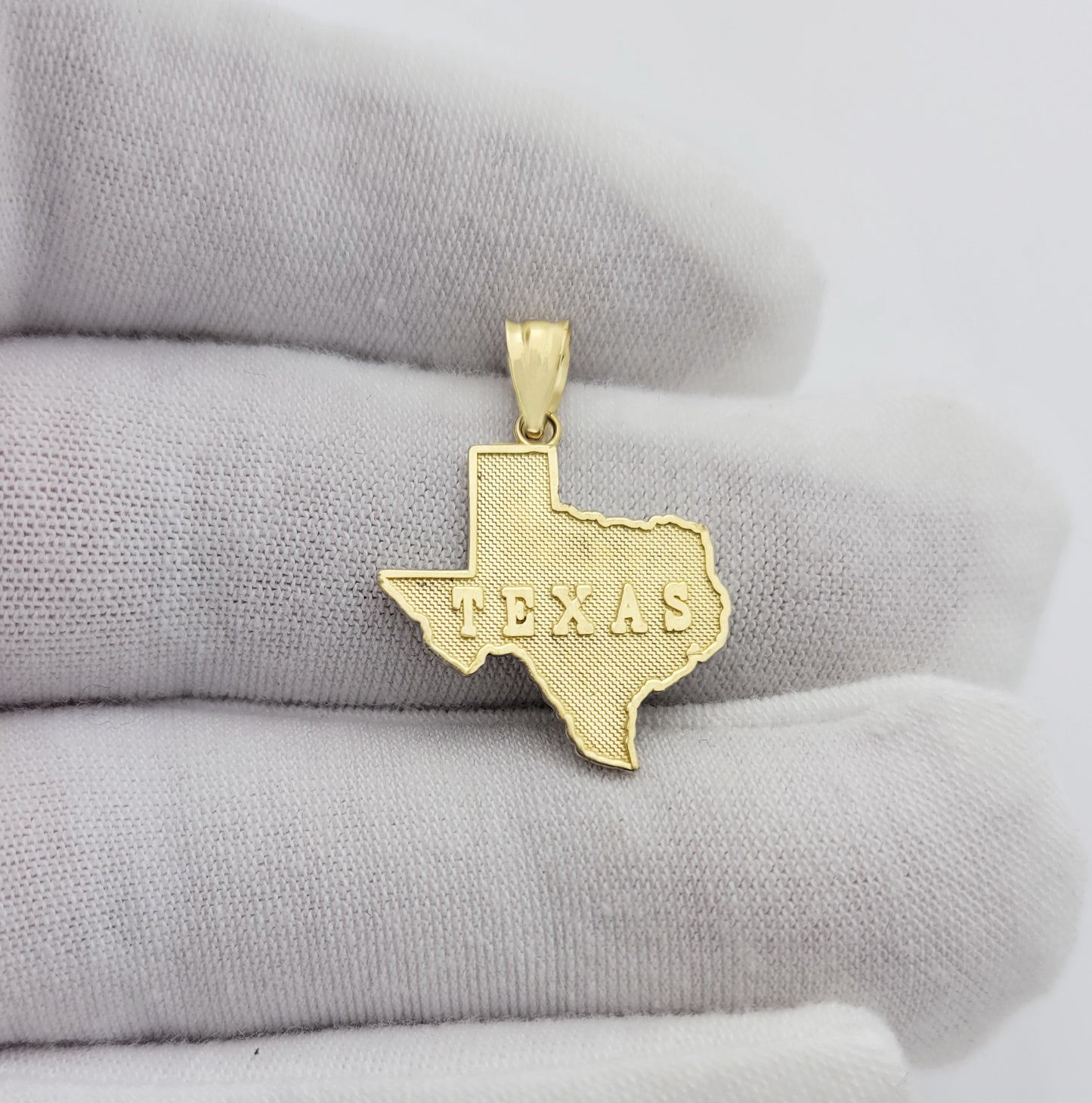 10K Yellow Gold Texas State Map Pendant Texas Charm