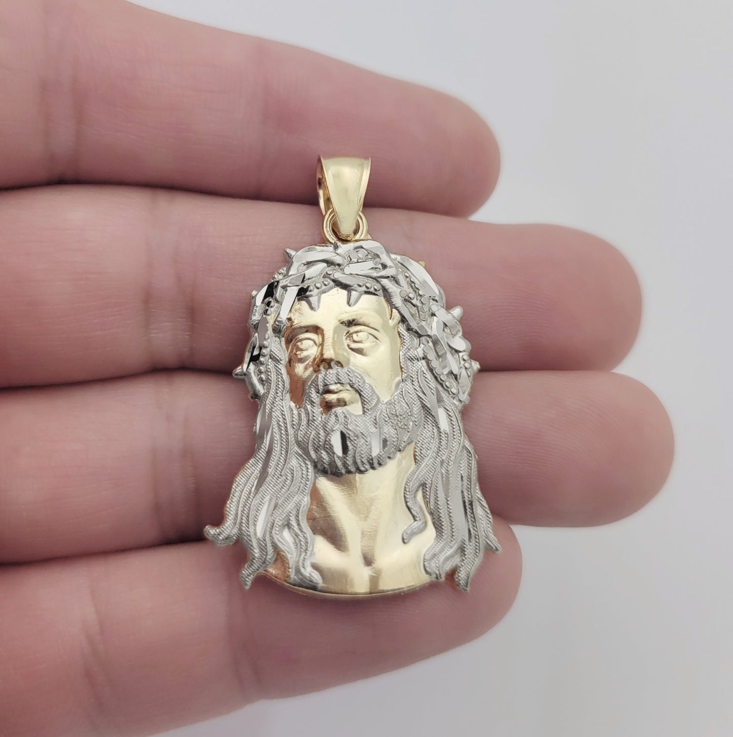 10k Yellow Gold Jesus Face Charm Pendant Jesus Head Pendant