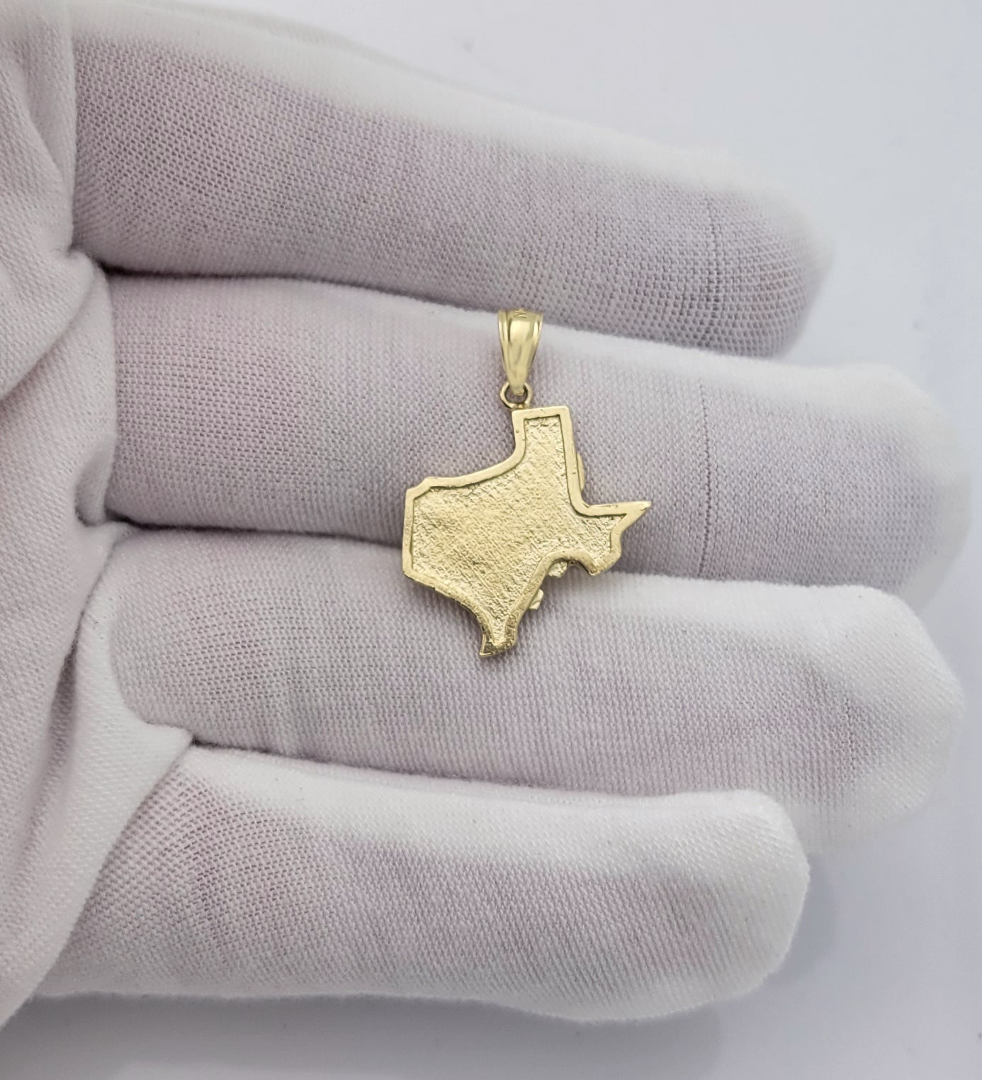 10K Yellow Gold Texas State Map Pendant Nugget Gold Texas