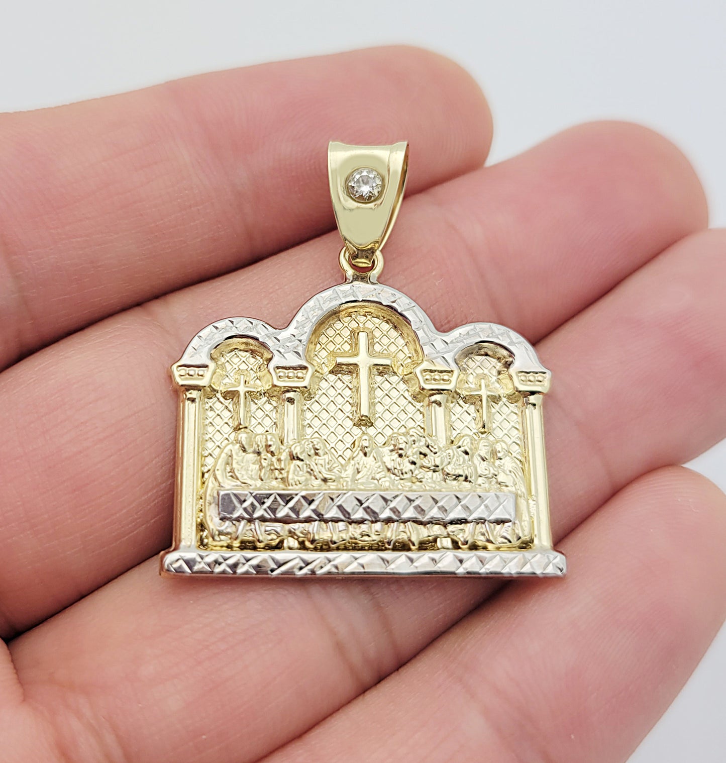 10K Gold Last Supper Pendant Charm Last Supper