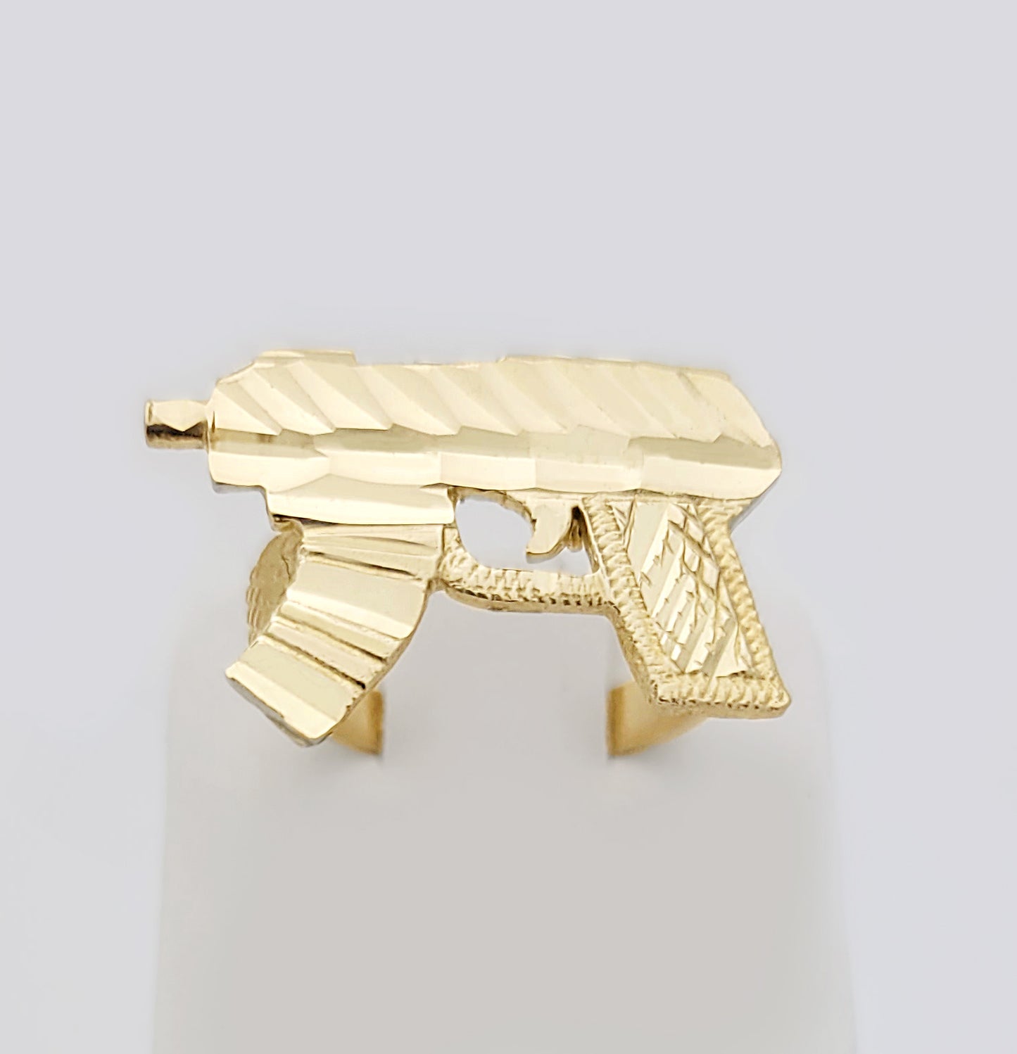 10K Yellow Gold Uzi Ring Gold Gun ring For Men Size 8