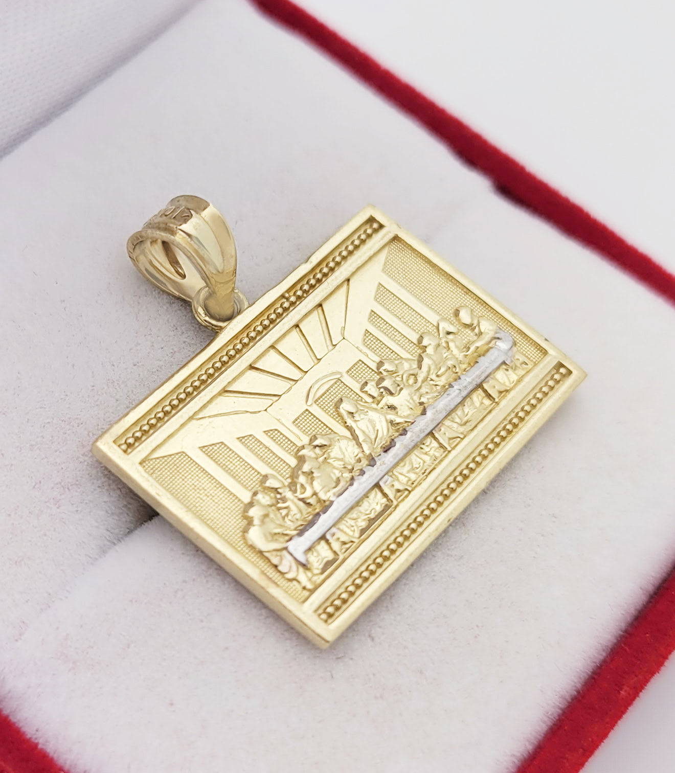 10K Gold Last Supper Pendant Charm Last Supper Hip Hop Charm Necklace Pendant 3.7 g