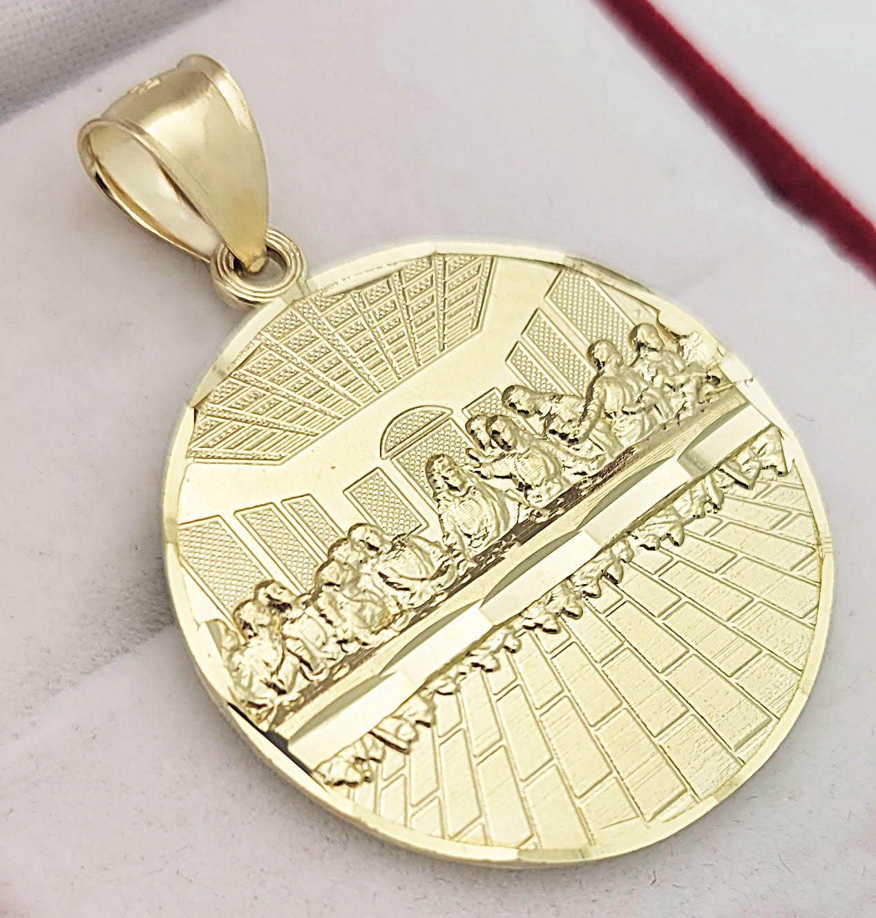 10K Yellow Gold Last Supper Pendant Last Supper Medallion