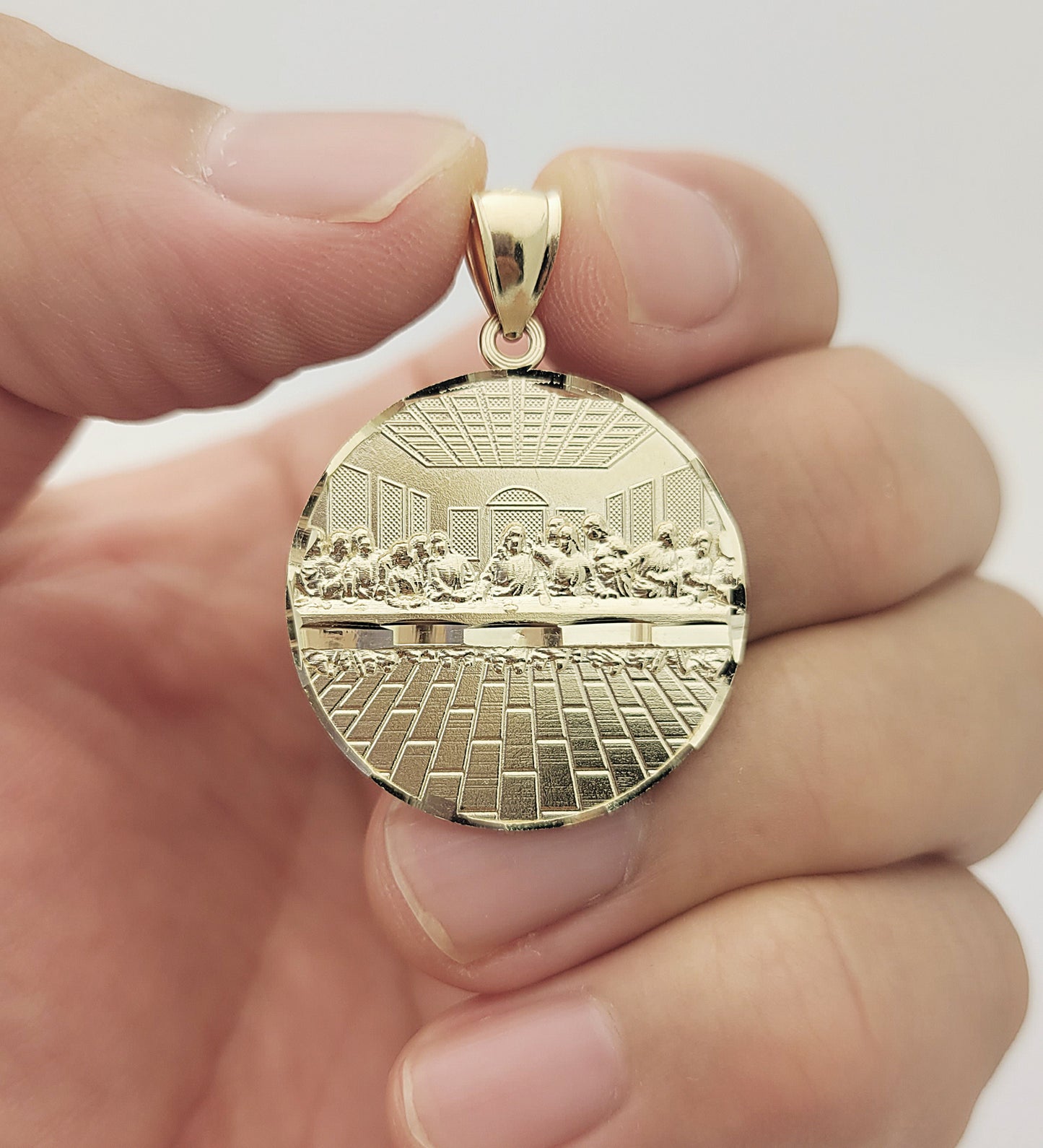 10K Yellow Gold Last Supper Pendant Last Supper Medallion