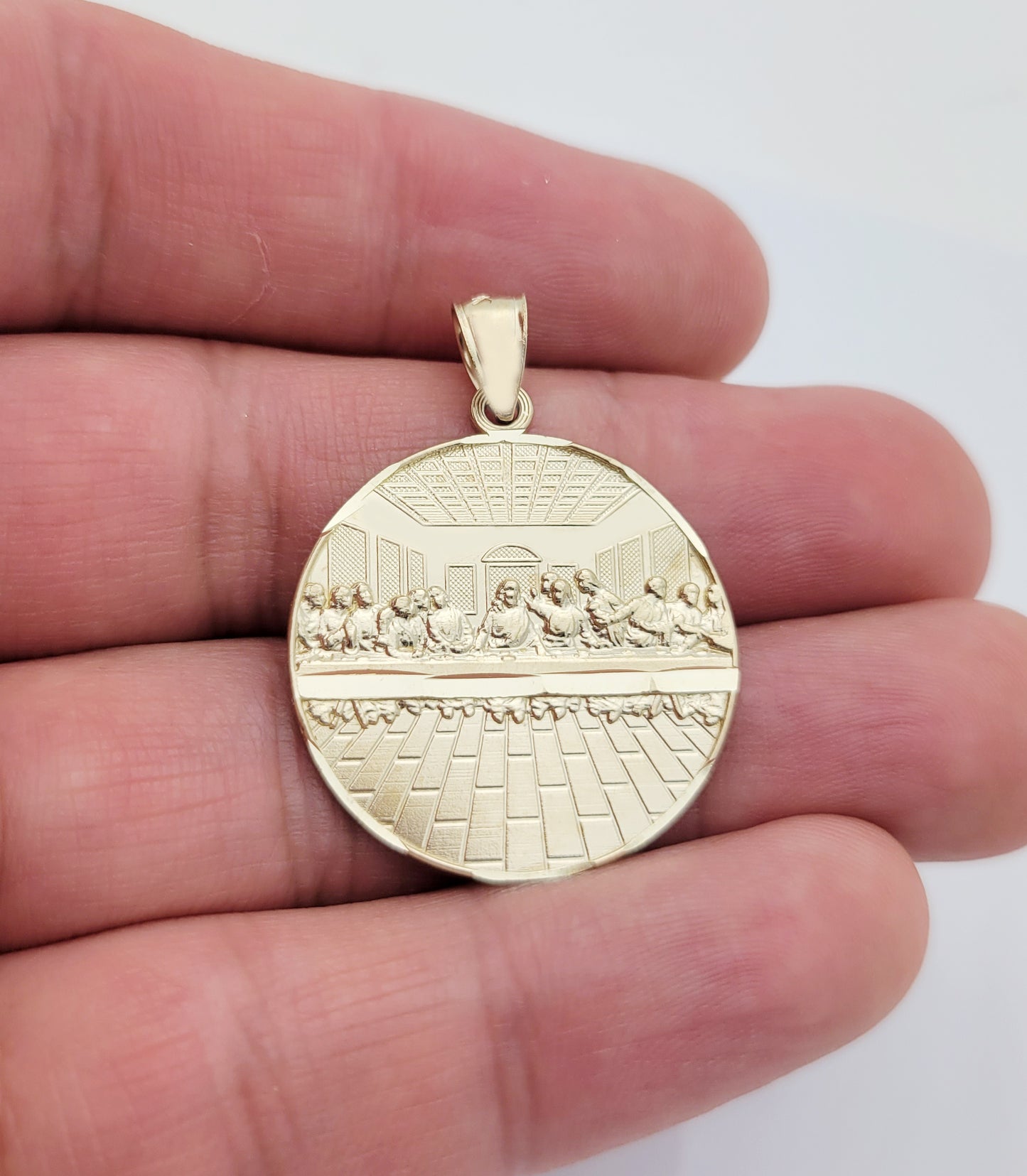 10K Yellow Gold Last Supper Pendant Last Supper Medallion