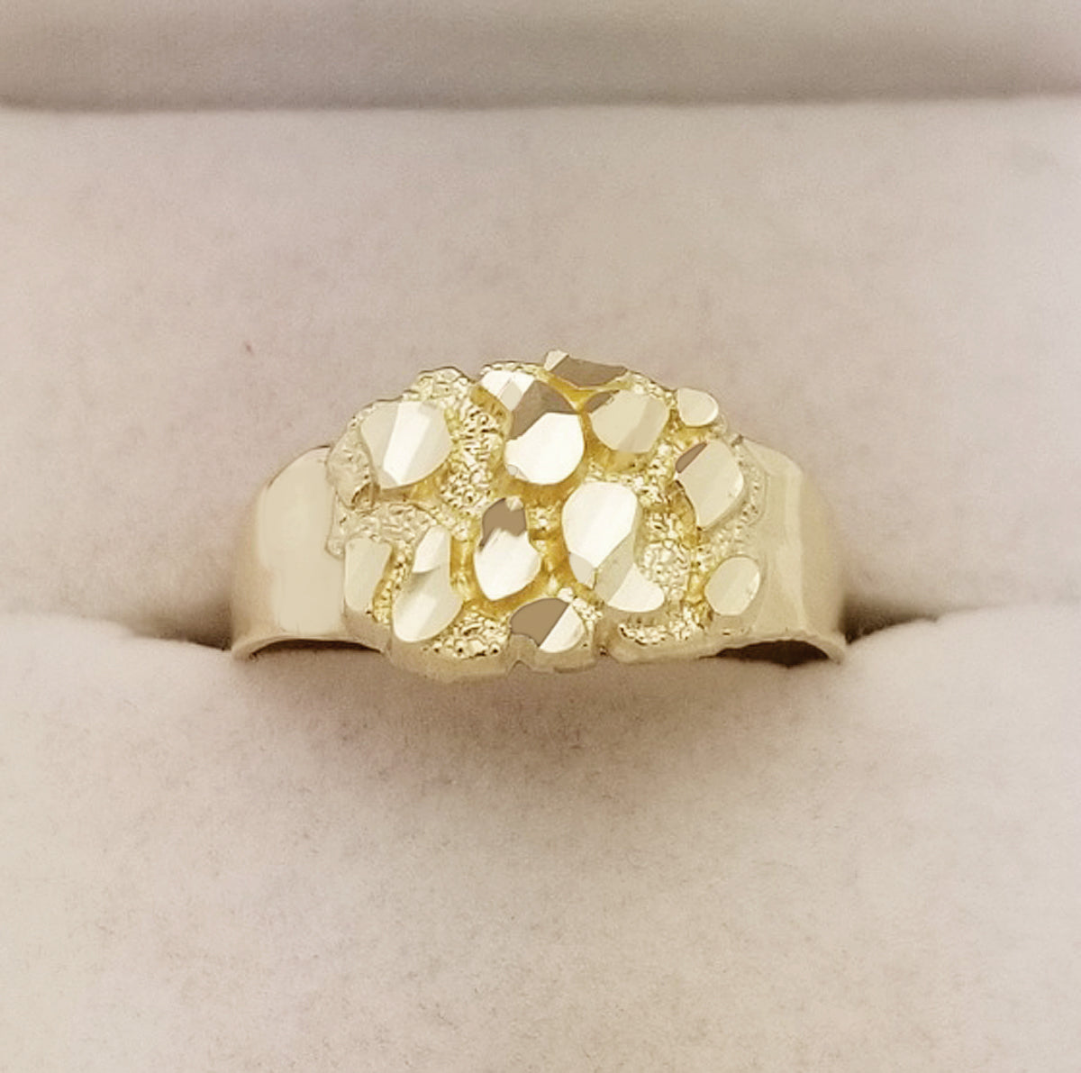 10k Gold Solid Nugget Ring Men's Gold Ring 2.5 g