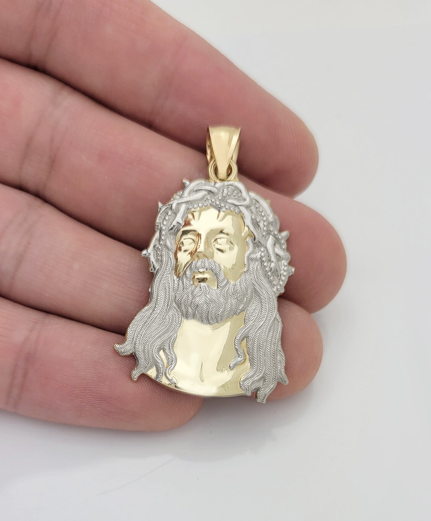 10k Yellow Gold Jesus Face Charm Pendant Jesus Head Pendant