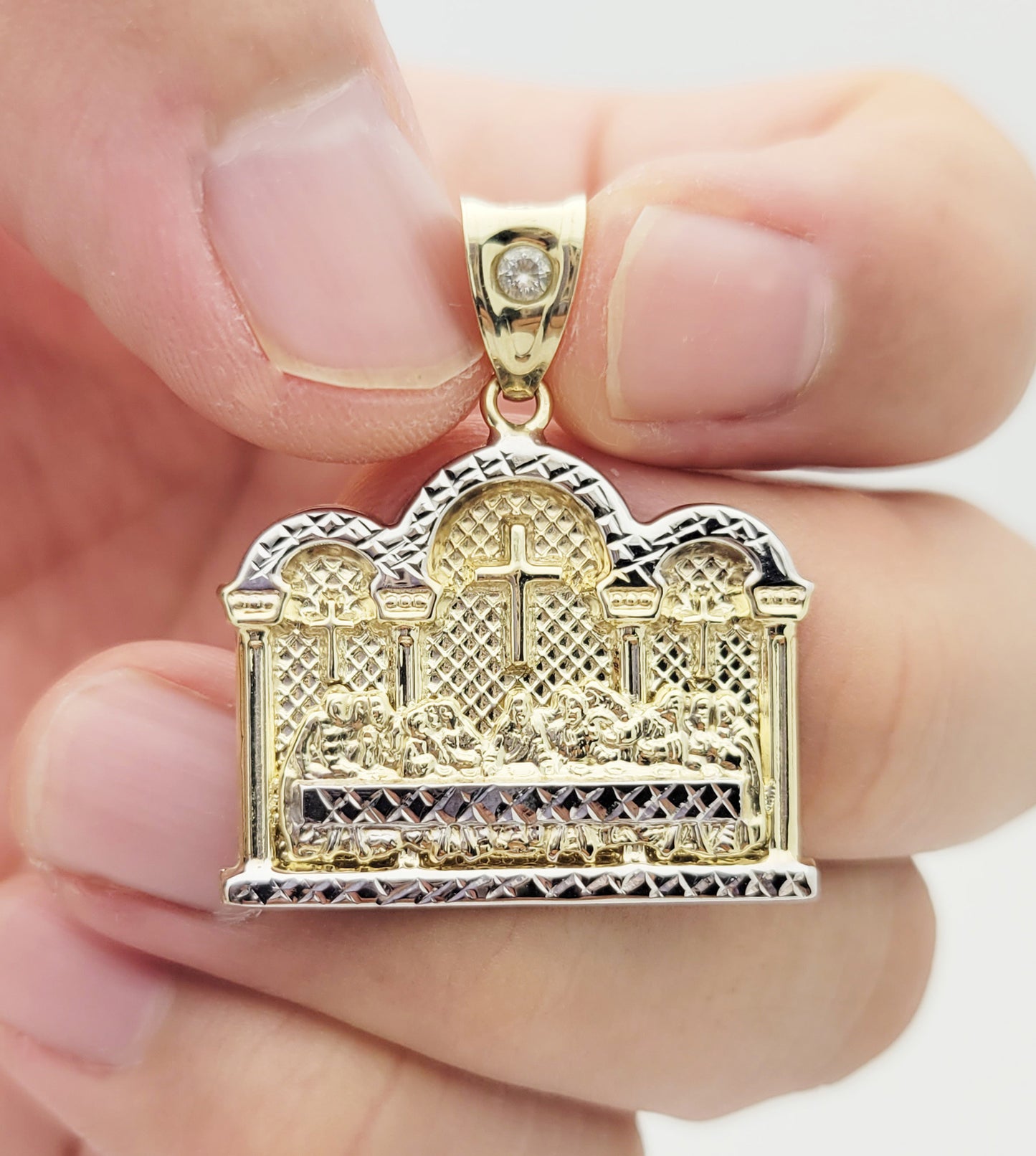 10K Gold Last Supper Pendant Charm Last Supper