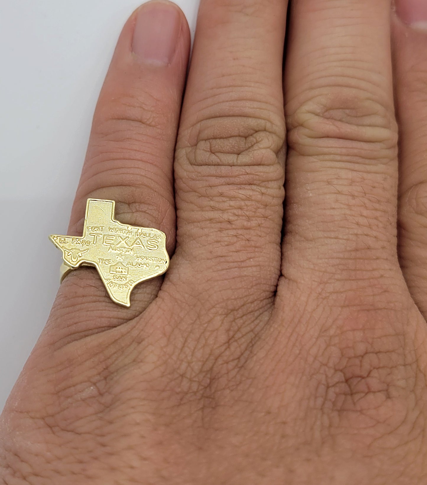 10K Yellow Gold Texas Ring Texas State Gold Ring Size 7