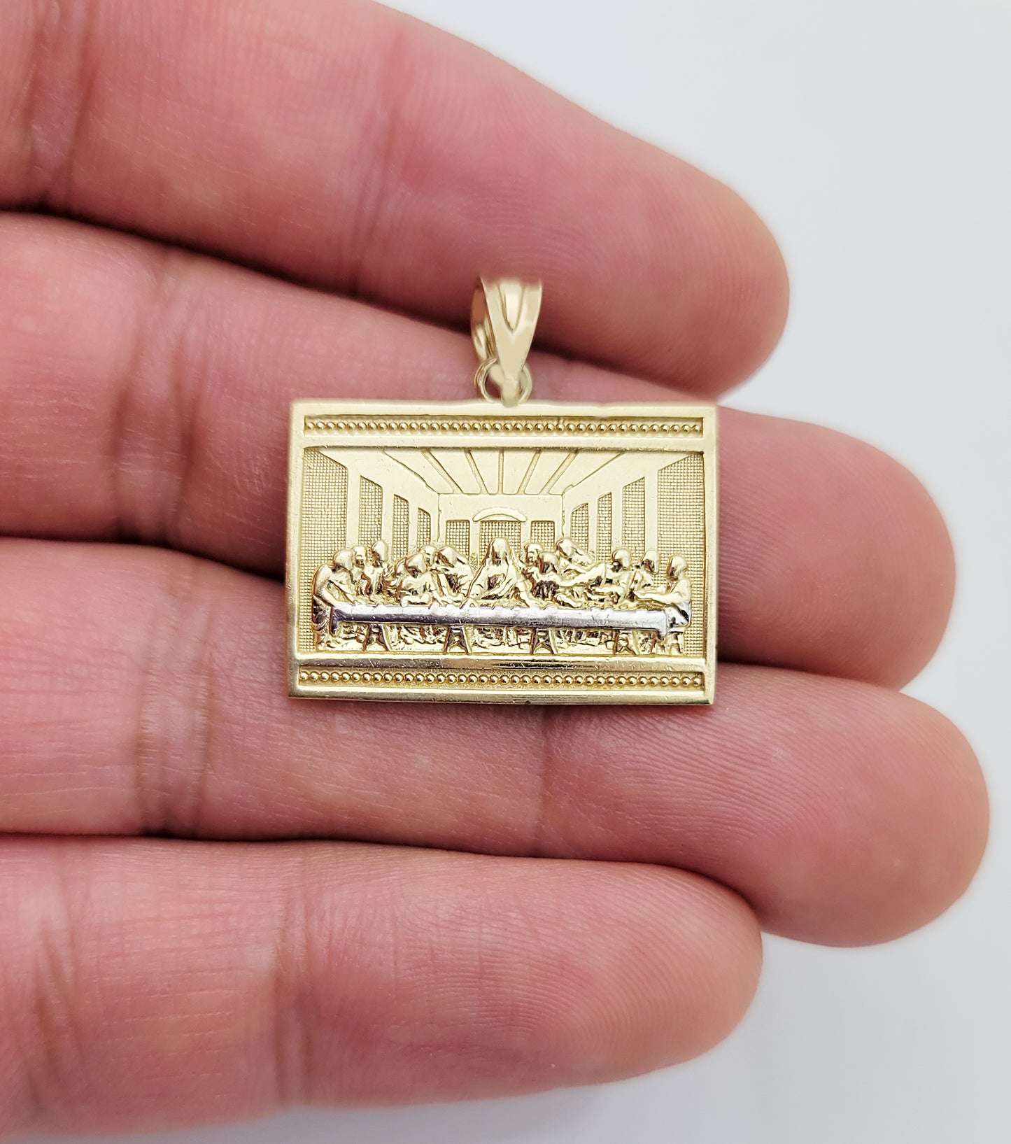 10K Gold Last Supper Pendant Charm Last Supper Hip Hop Charm Necklace Pendant 3.7 g